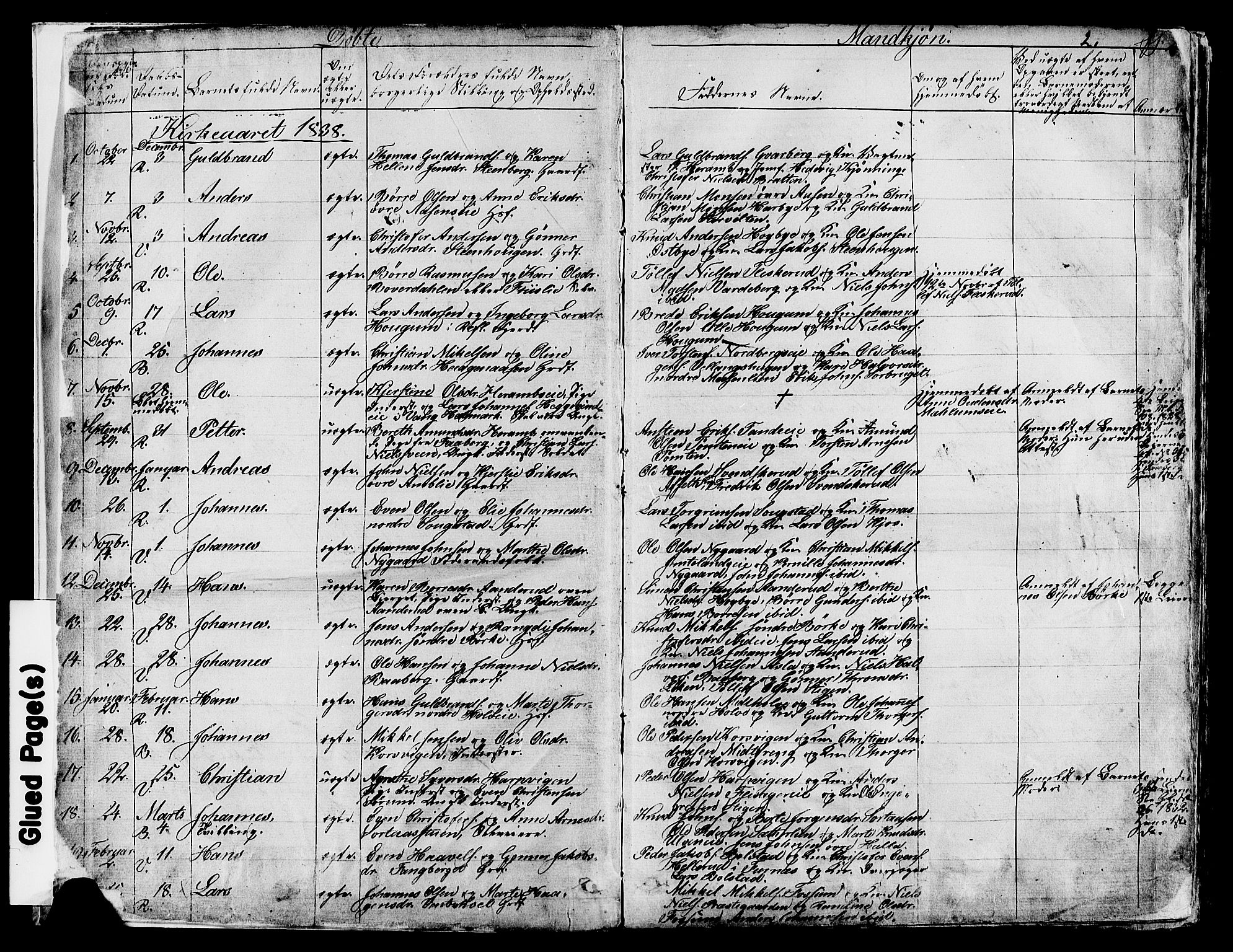 Ringsaker prestekontor, AV/SAH-PREST-014/K/Ka/L0008: Parish register (official) no. 8, 1837-1850, p. 2
