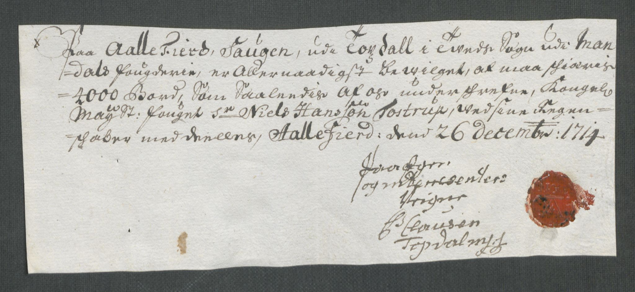 Rentekammeret inntil 1814, Reviderte regnskaper, Fogderegnskap, AV/RA-EA-4092/R43/L2558: Fogderegnskap Lista og Mandal, 1714, p. 46