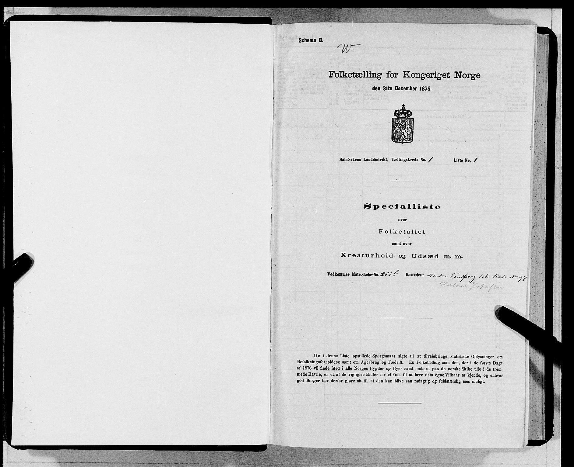 SAB, 1875 census for 1281L Bergen landdistrikt/Domkirken and Sandviken, 1875, p. 19