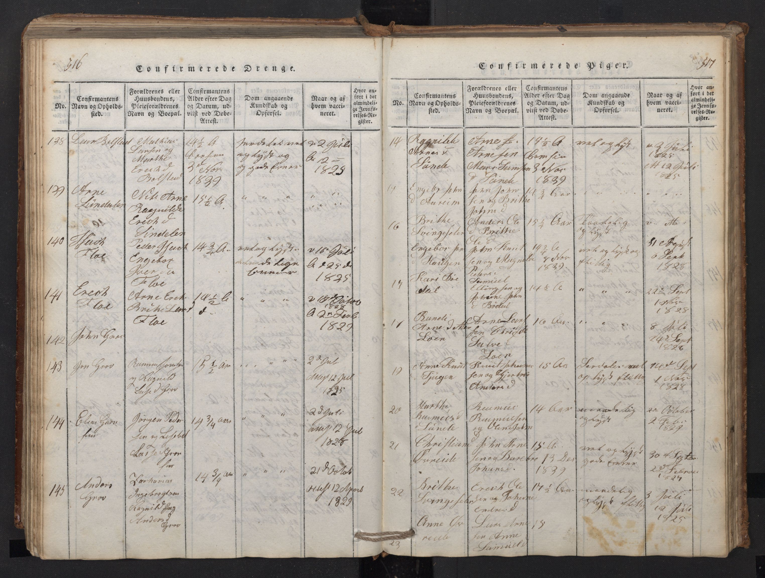 Stryn Sokneprestembete, AV/SAB-A-82501: Parish register (copy) no. A 1, 1816-1844, p. 516-517