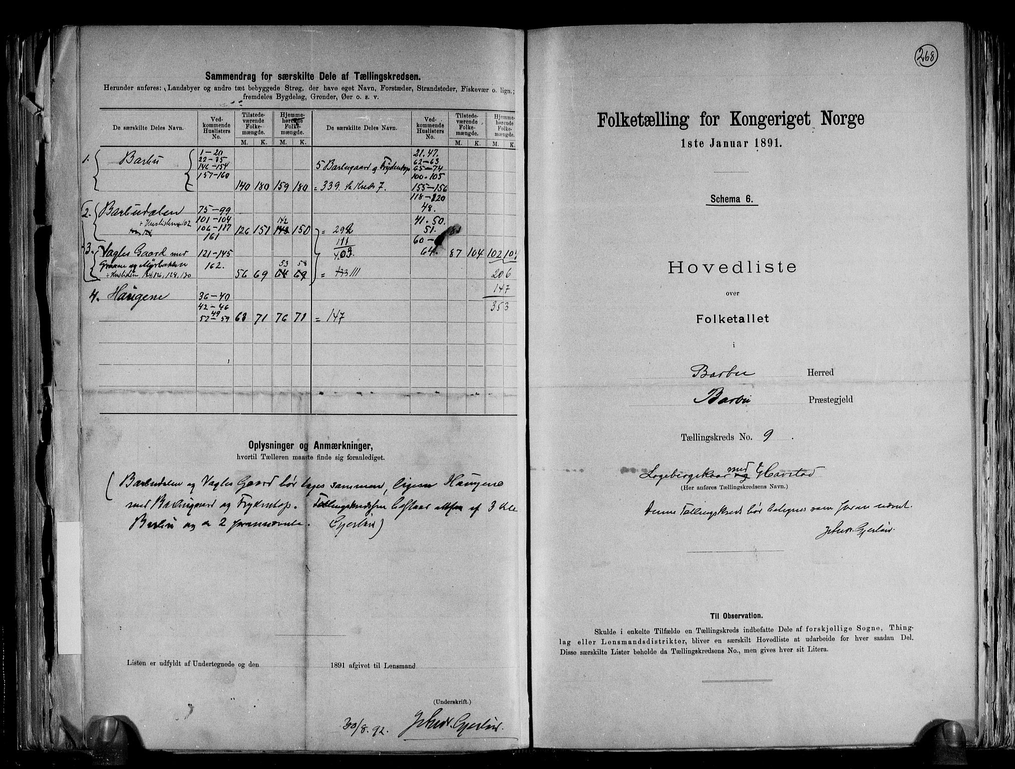 RA, 1891 census for 0990 Barbu, 1891, p. 26