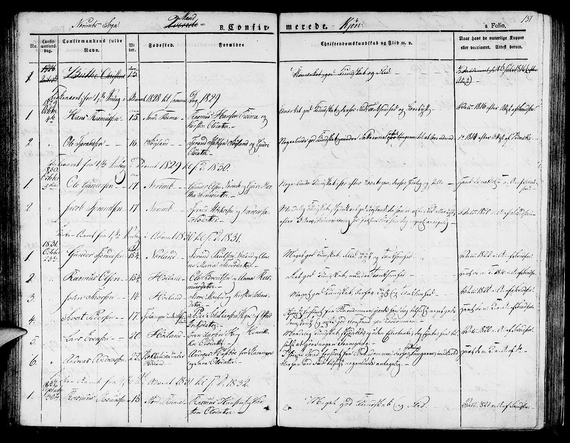 Hå sokneprestkontor, SAST/A-101801/001/30BA/L0004: Parish register (official) no. A 4.1 /1, 1826-1841, p. 157