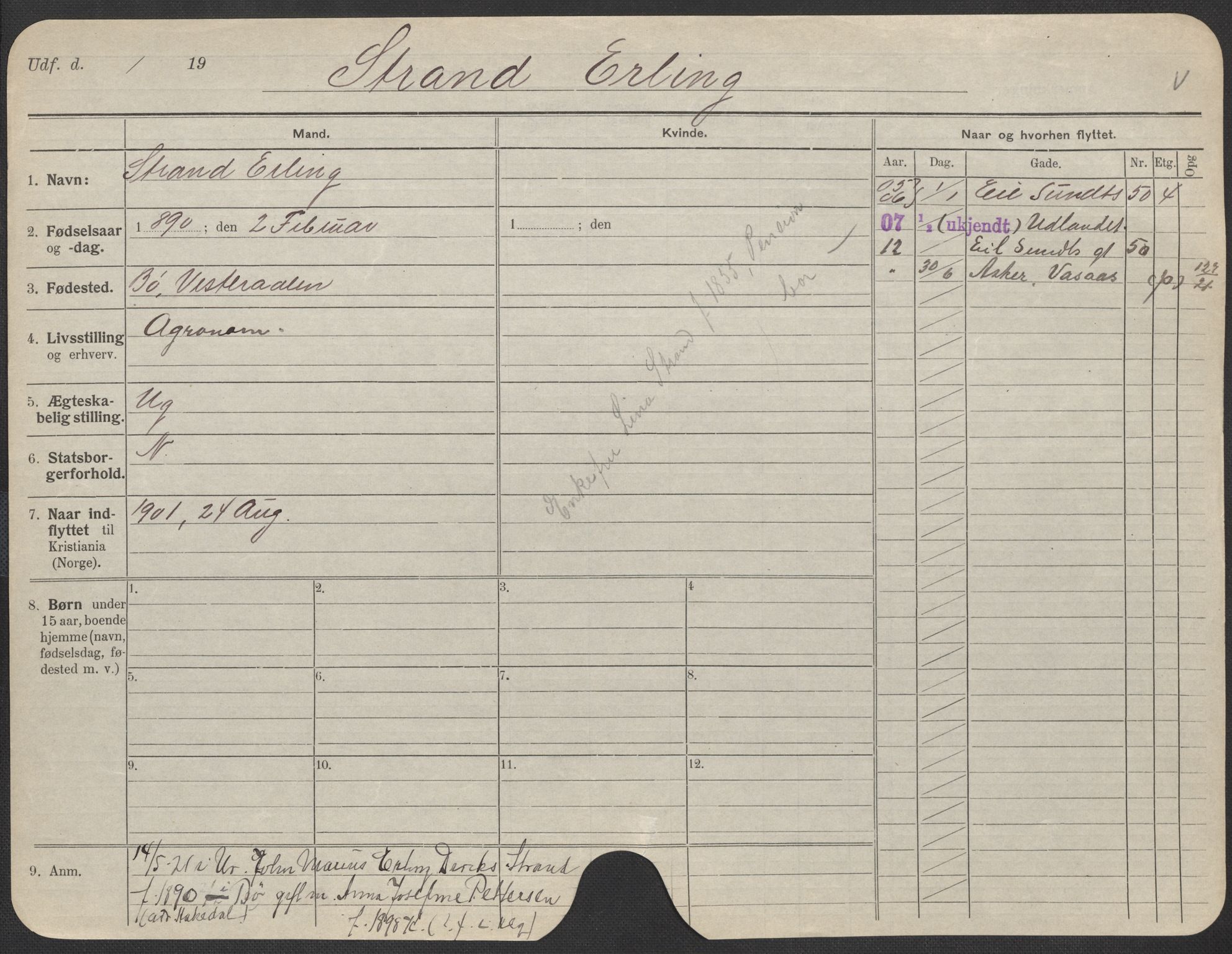 Oslo folkeregister, Registerkort, SAO/A-11715/F/Fa/Fac/L0010: Menn, 1906-1914, p. 778a