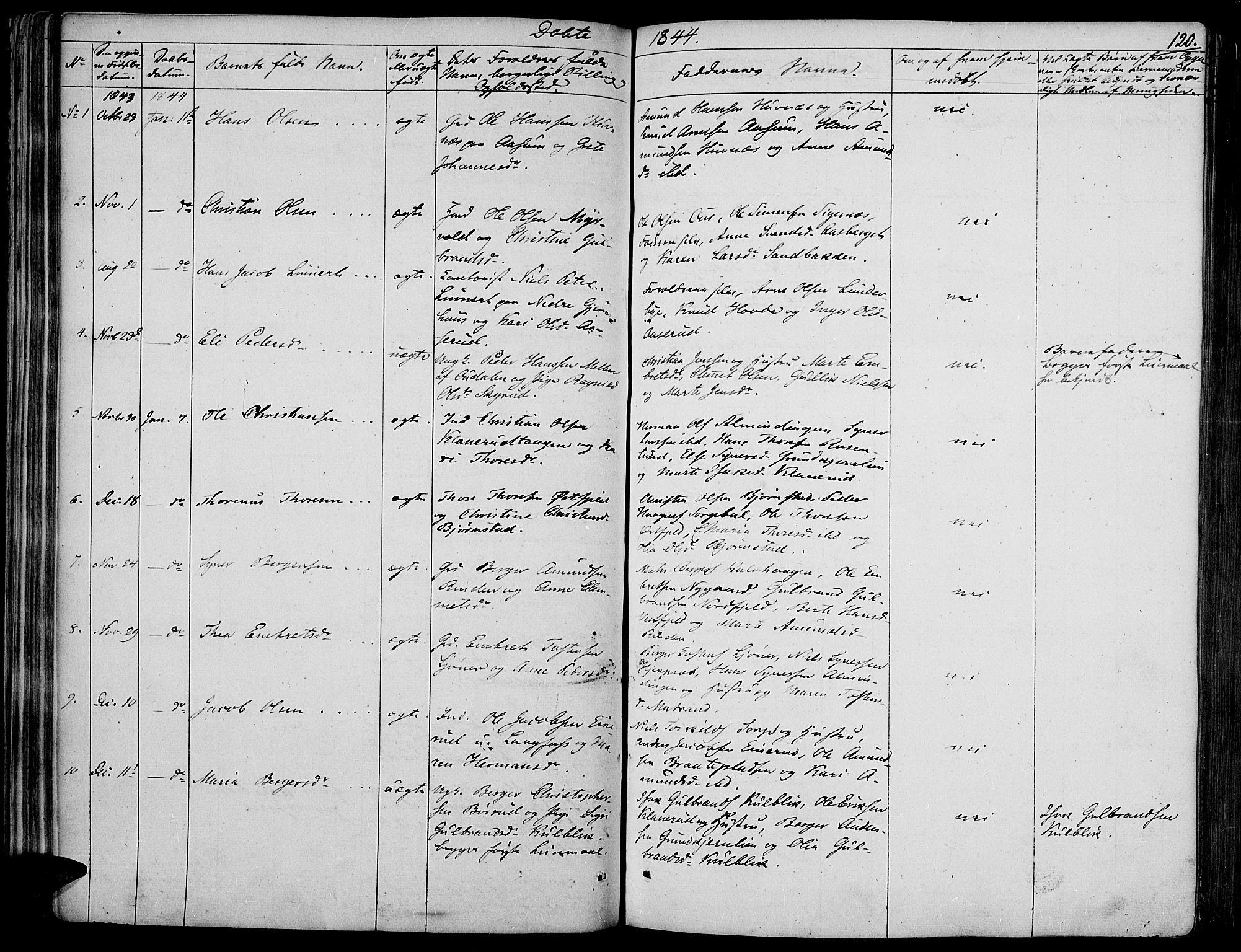 Vinger prestekontor, SAH/PREST-024/H/Ha/Haa/L0008: Parish register (official) no. 8, 1839-1847, p. 120