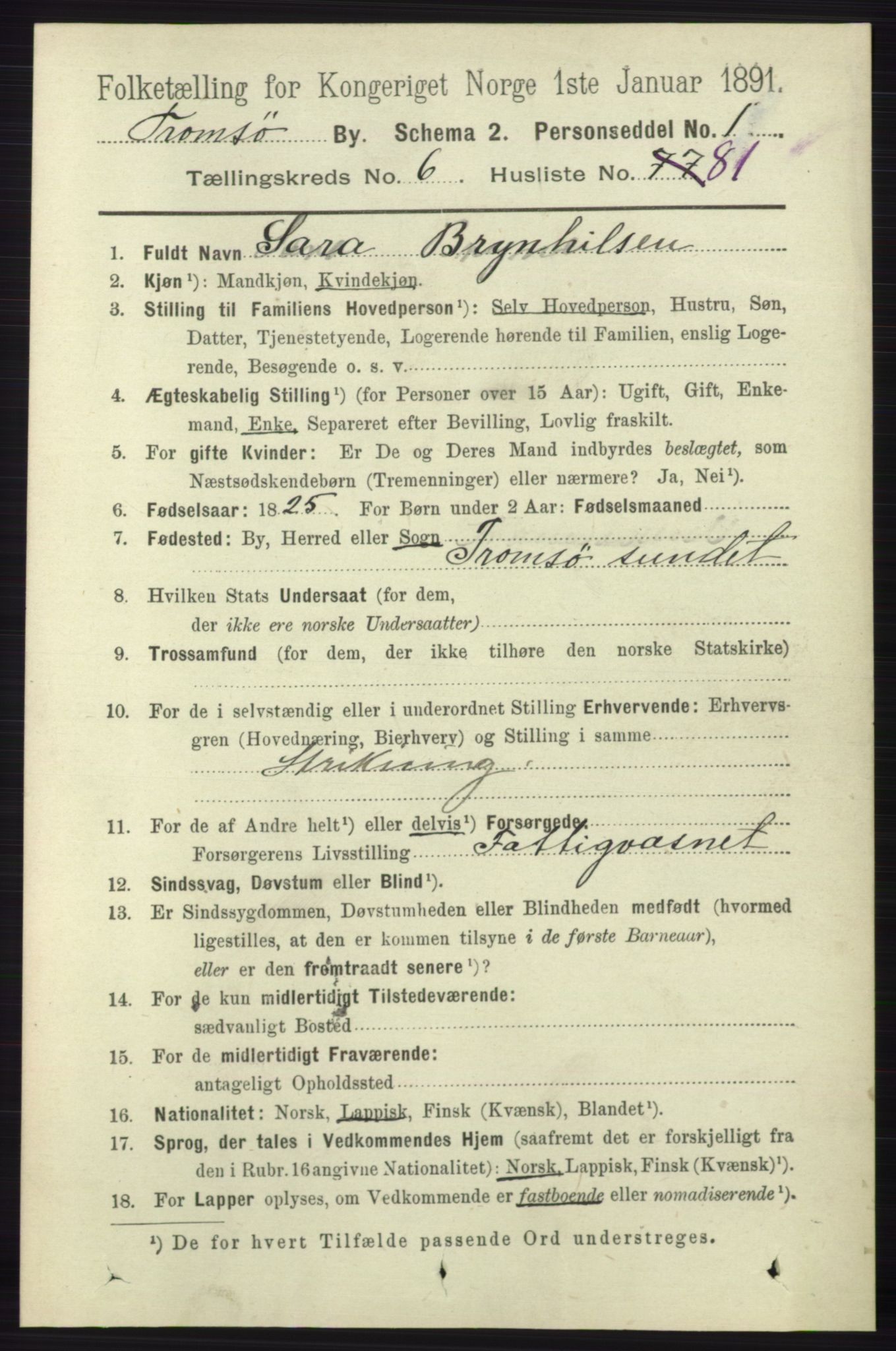 RA, 1891 census for 1902 Tromsø, 1891, p. 6511