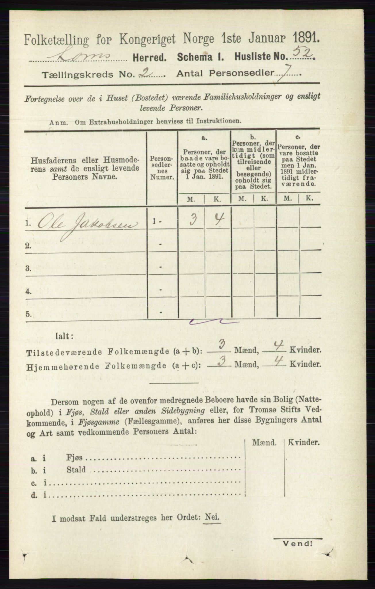 RA, 1891 census for 0514 Lom, 1891, p. 770