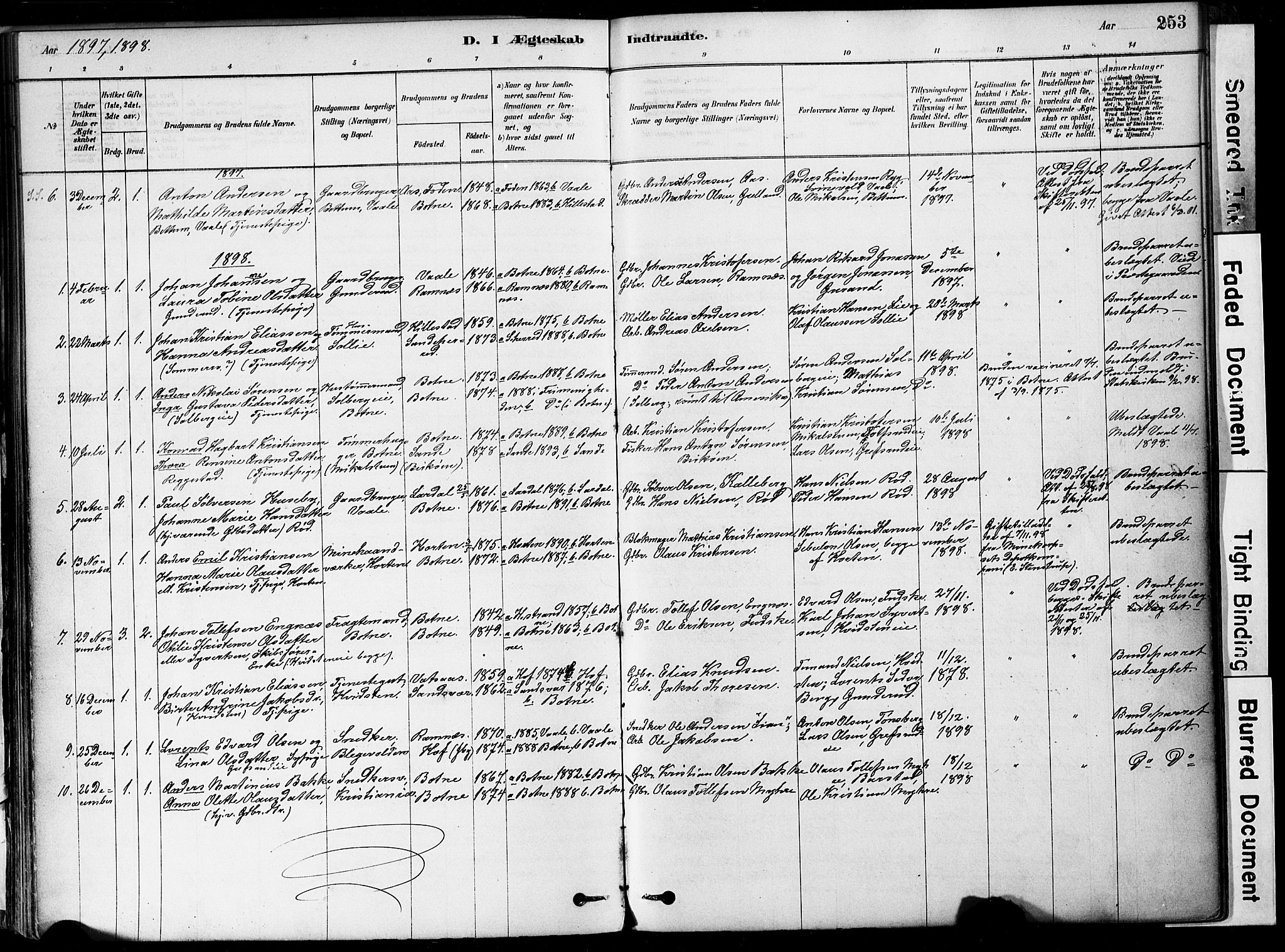 Botne kirkebøker, SAKO/A-340/F/Fa/L0007: Parish register (official) no. I 7, 1878-1910, p. 253