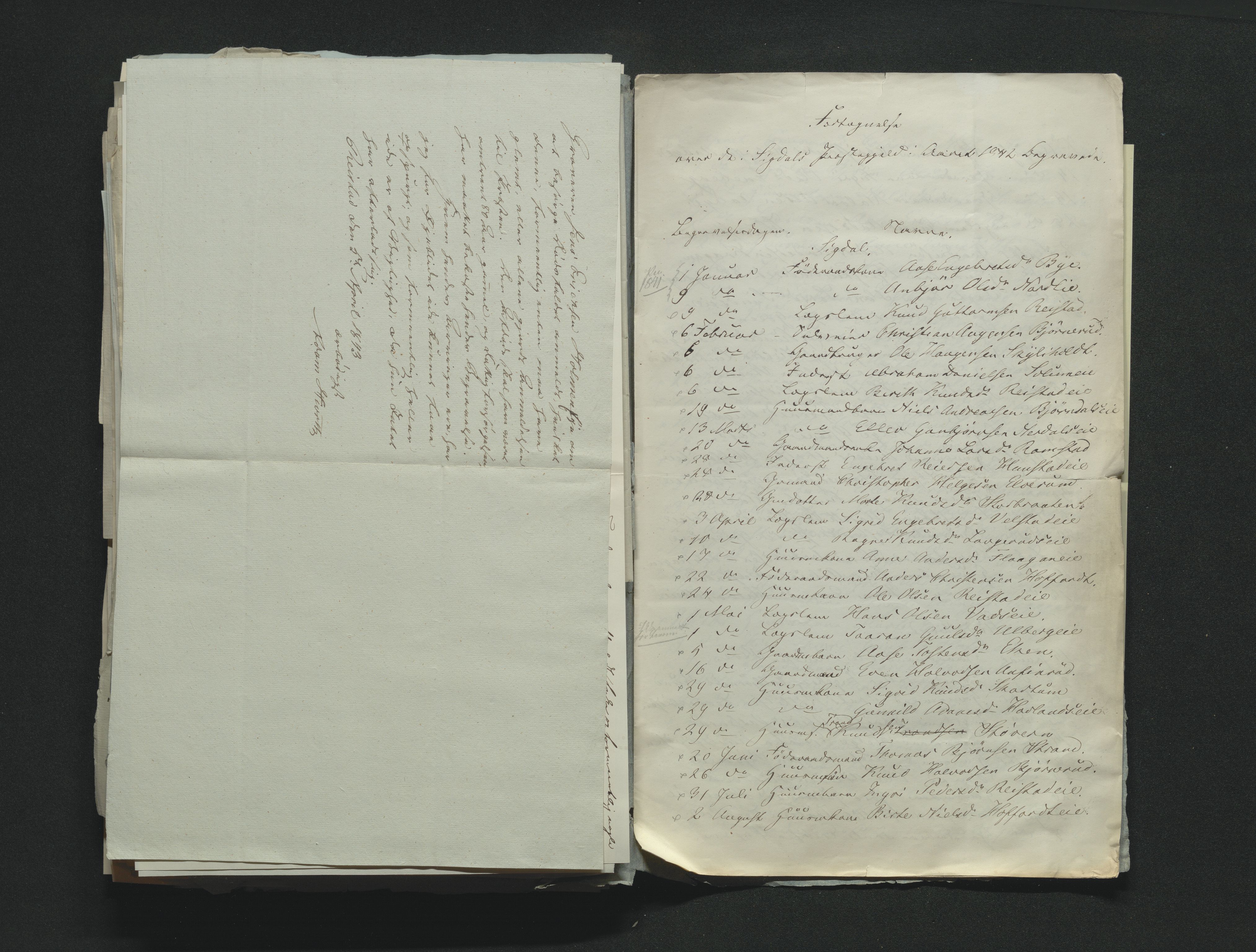 Eiker, Modum og Sigdal sorenskriveri, AV/SAKO-A-123/H/Ha/Hab/L0006: Dødsfallsmeldinger, 1841-1845