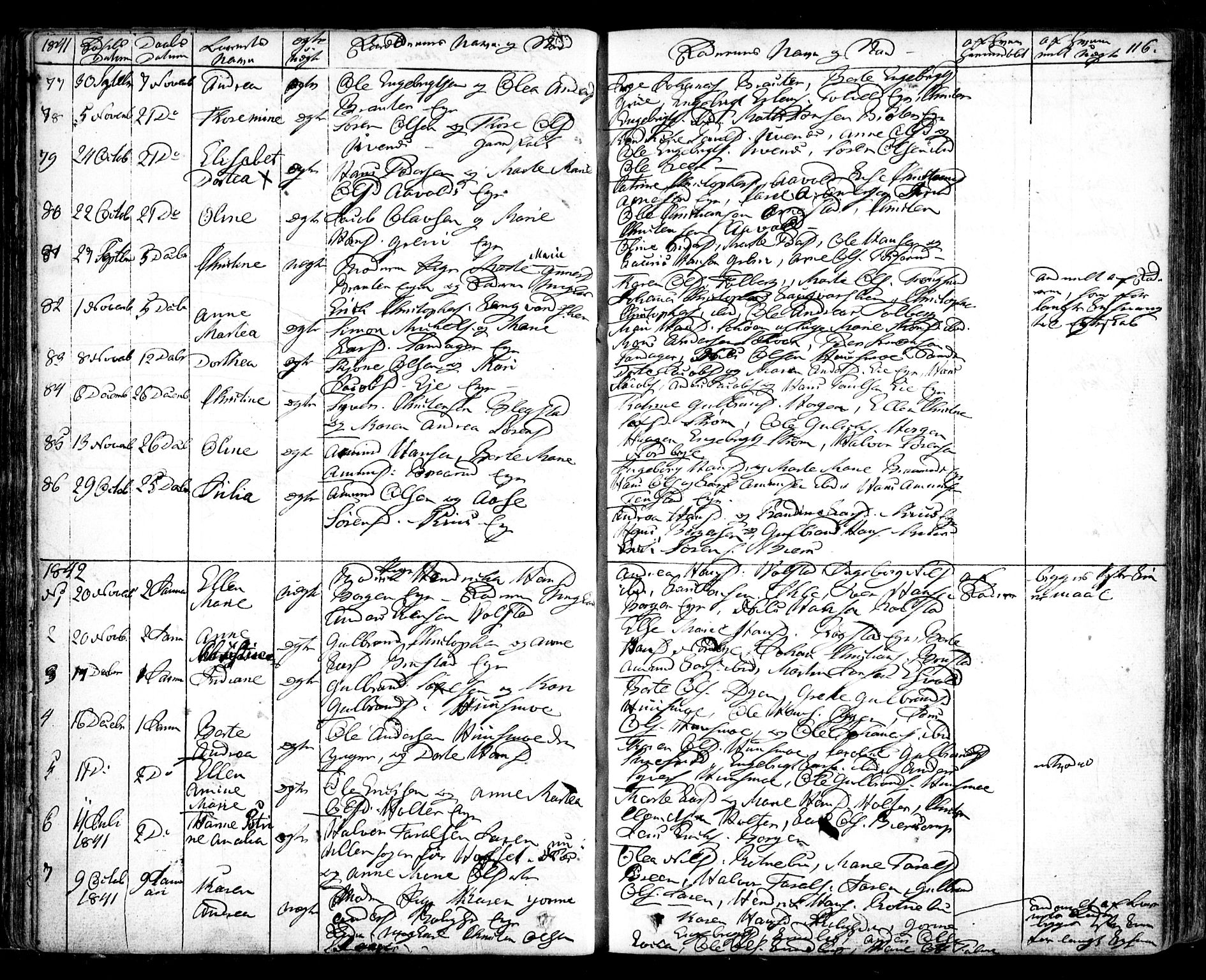 Nes prestekontor Kirkebøker, AV/SAO-A-10410/F/Fa/L0006: Parish register (official) no. I 6, 1833-1845, p. 116