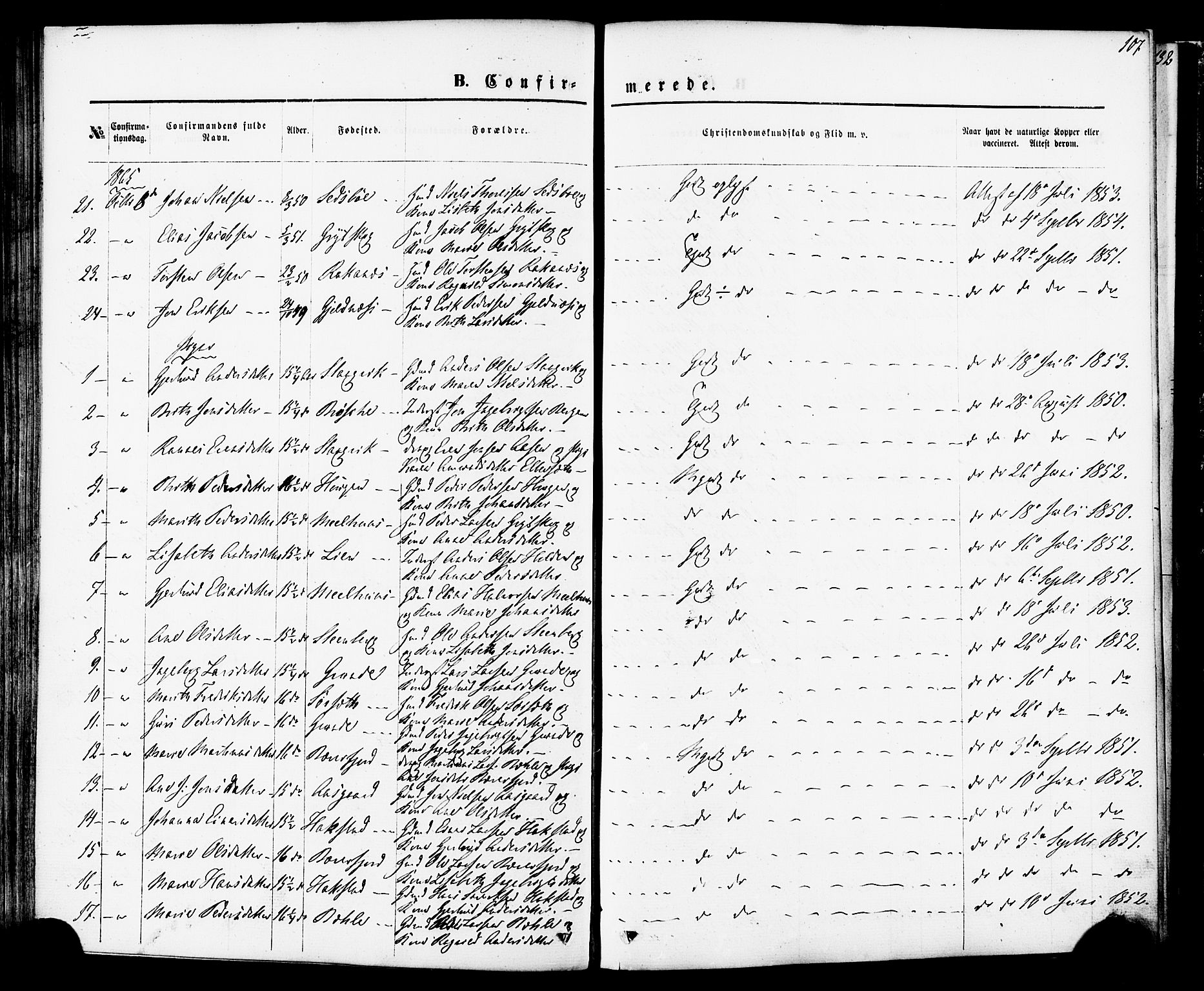 Ministerialprotokoller, klokkerbøker og fødselsregistre - Møre og Romsdal, AV/SAT-A-1454/592/L1027: Parish register (official) no. 592A05, 1865-1878, p. 107