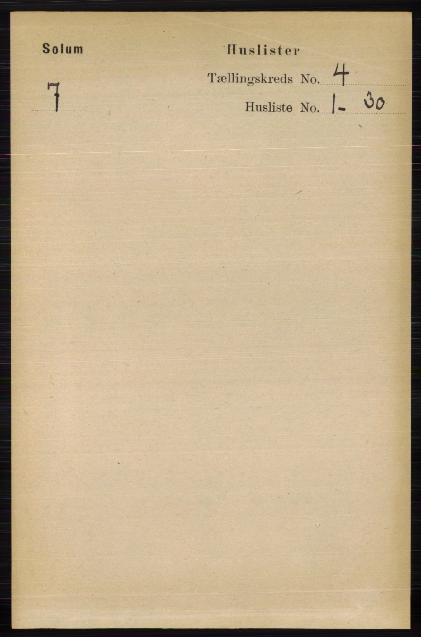 RA, 1891 census for 0818 Solum, 1891, p. 587