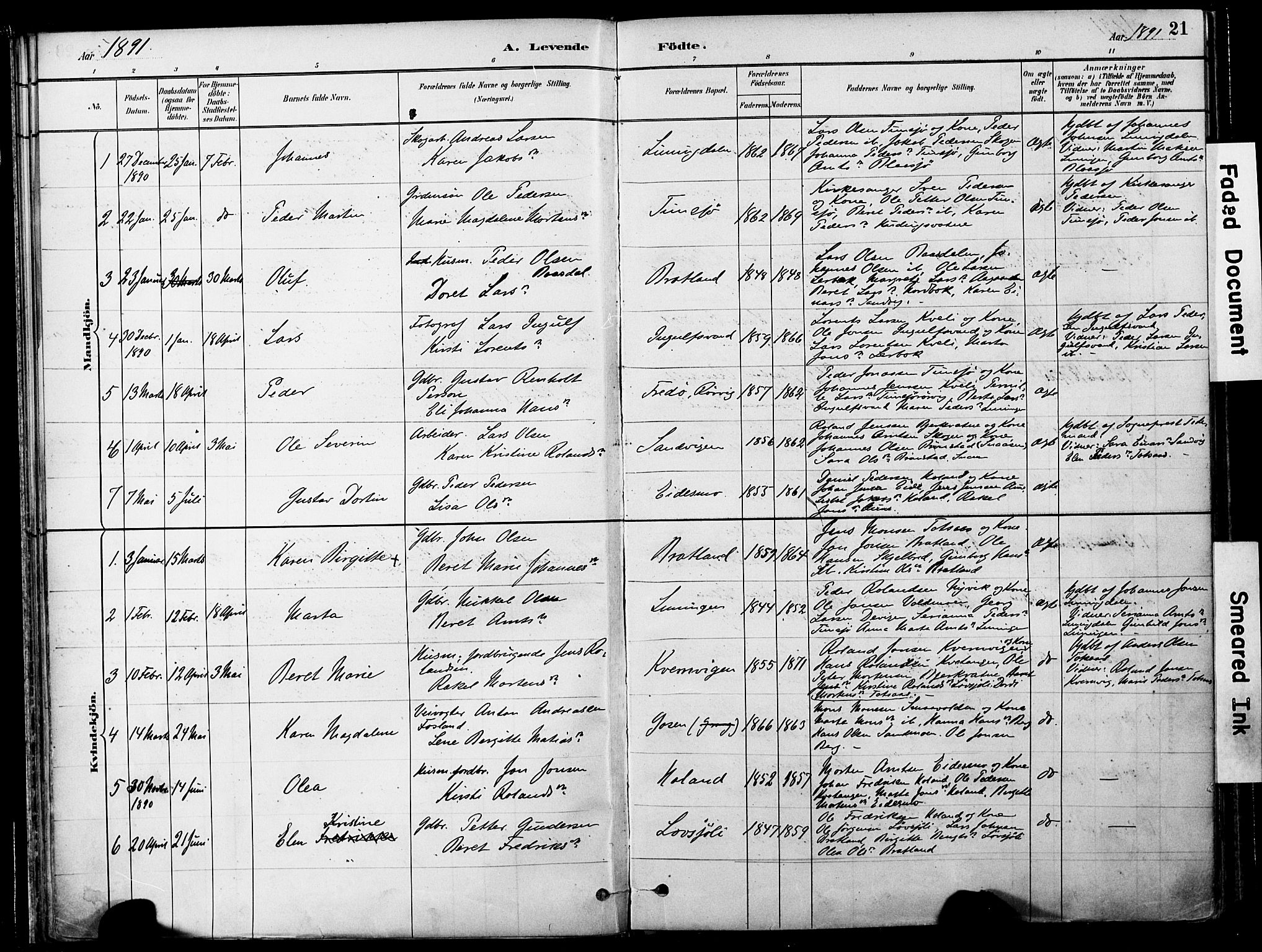 Ministerialprotokoller, klokkerbøker og fødselsregistre - Nord-Trøndelag, SAT/A-1458/755/L0494: Parish register (official) no. 755A03, 1882-1902, p. 21