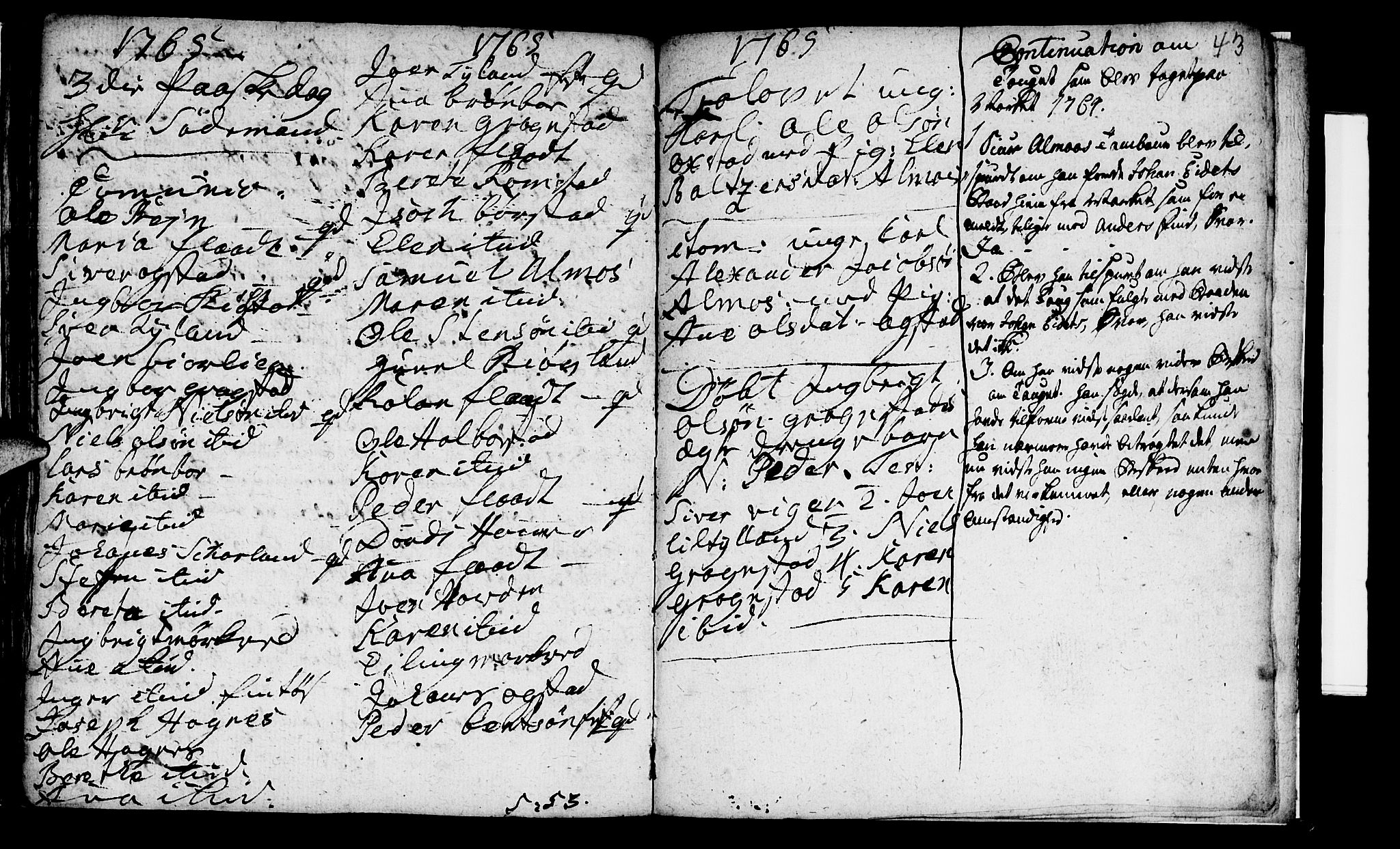 Ministerialprotokoller, klokkerbøker og fødselsregistre - Nord-Trøndelag, SAT/A-1458/765/L0561: Parish register (official) no. 765A02, 1758-1765, p. 43