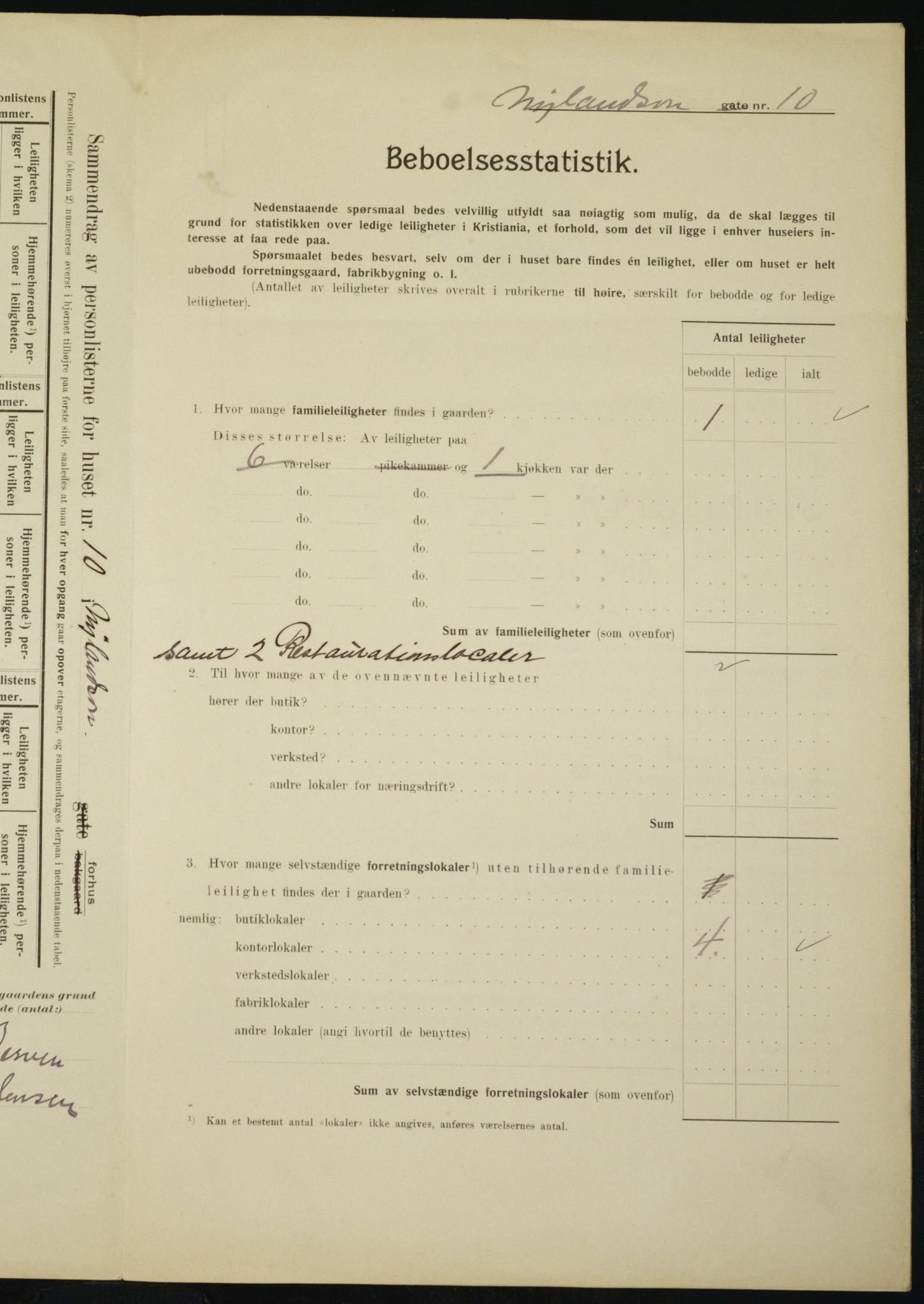 OBA, Municipal Census 1910 for Kristiania, 1910, p. 71470