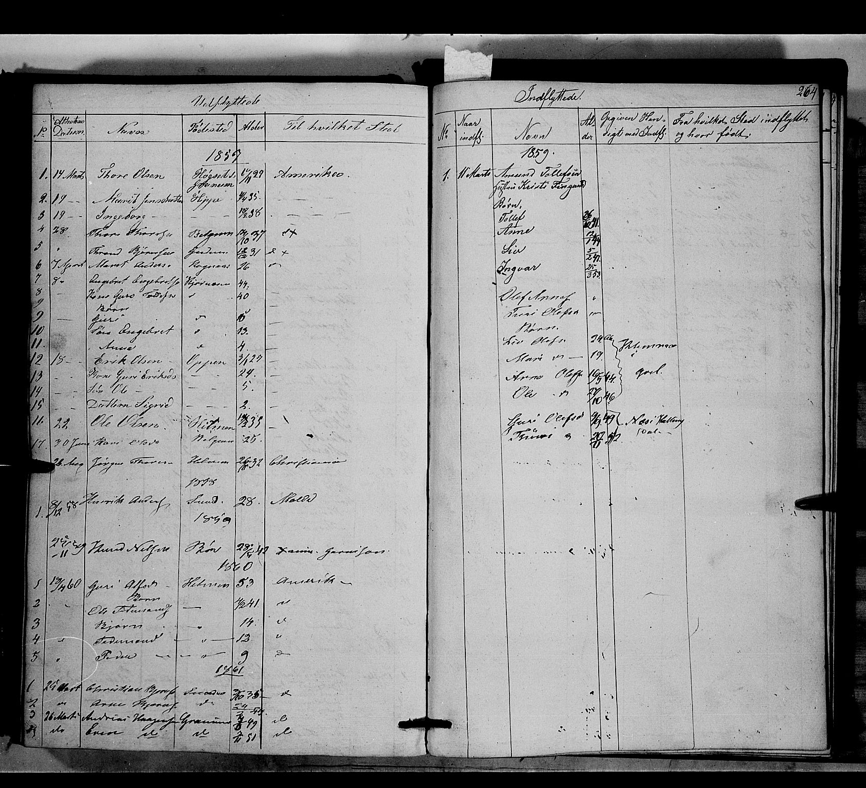 Nord-Aurdal prestekontor, SAH/PREST-132/H/Ha/Haa/L0006: Parish register (official) no. 6, 1842-1863, p. 264