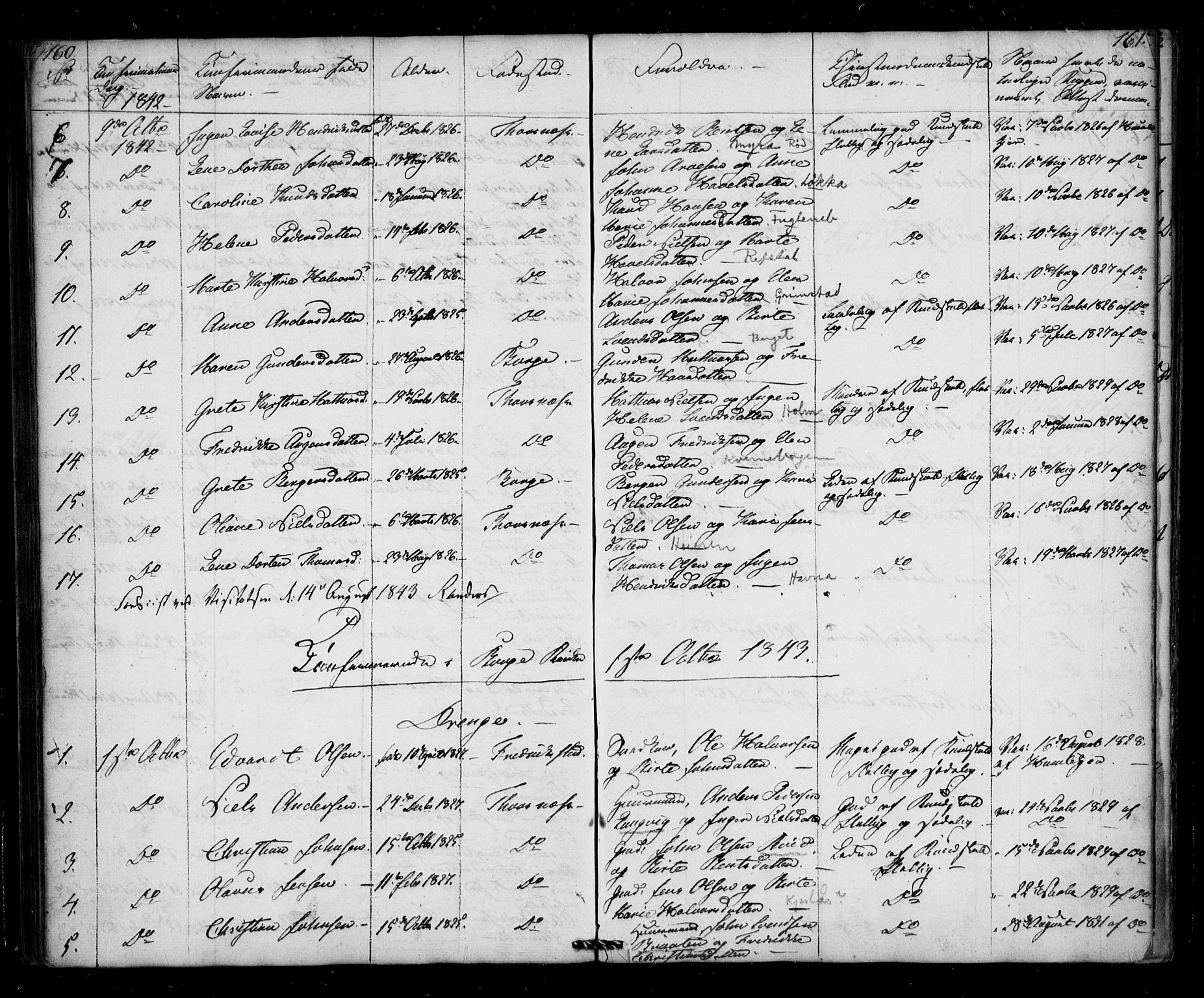 Borge prestekontor Kirkebøker, AV/SAO-A-10903/F/Fb/L0001: Parish register (official) no. II 1, 1836-1852, p. 160-161