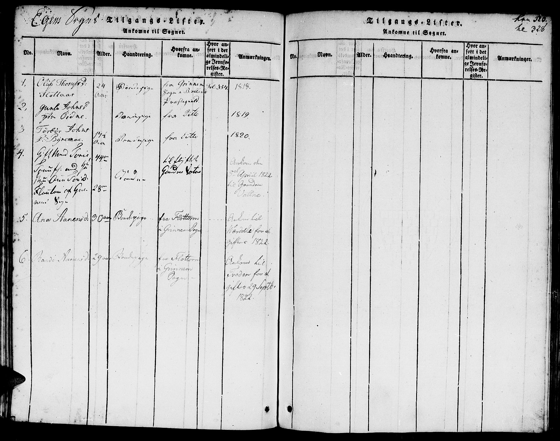 Hægebostad sokneprestkontor, SAK/1111-0024/F/Fa/Faa/L0002: Parish register (official) no. A 2 /2, 1816-1824, p. 320