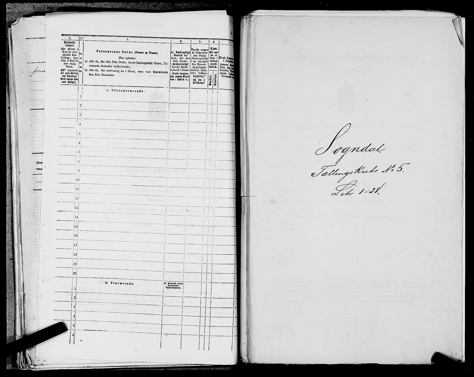 SAST, 1875 census for 1111L Sokndal/Sokndal, 1875, p. 365