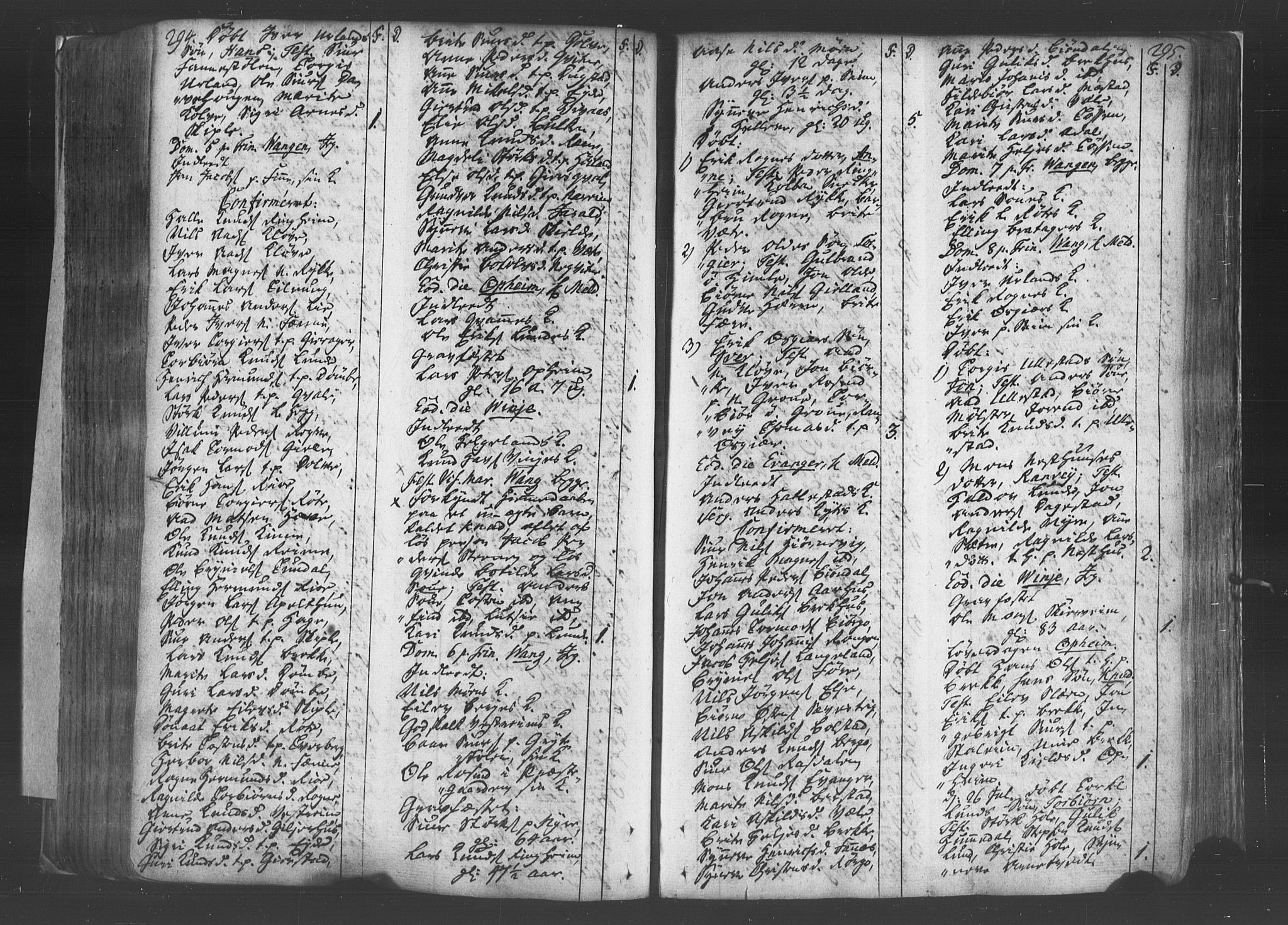 Voss sokneprestembete, AV/SAB-A-79001/H/Haa: Parish register (official) no. A 8, 1752-1780, p. 294-295