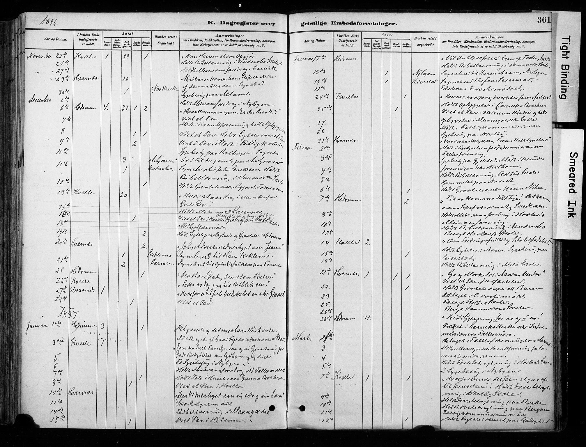 Hedrum kirkebøker, AV/SAKO-A-344/F/Fa/L0009: Parish register (official) no. I 9, 1881-1903, p. 361