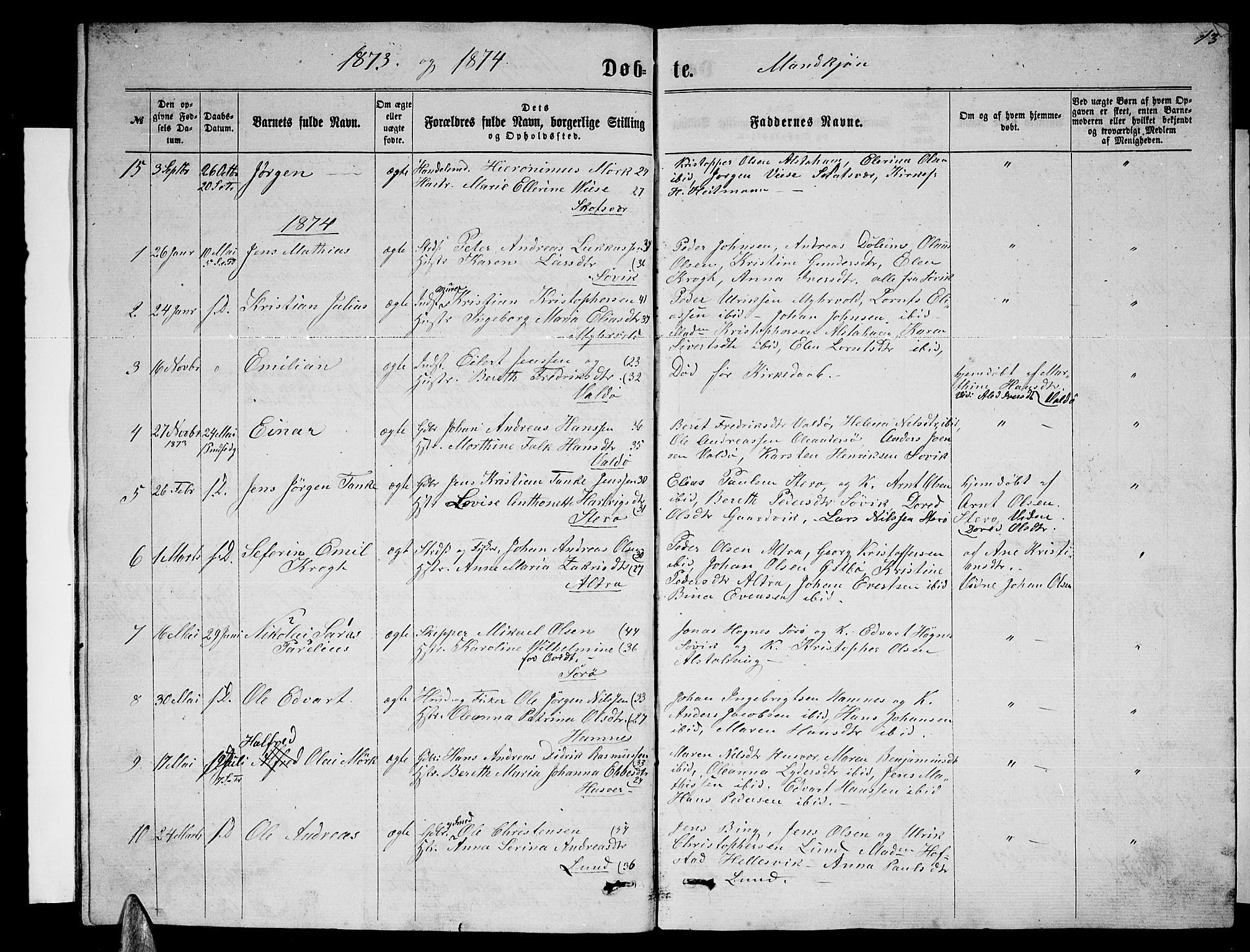 Ministerialprotokoller, klokkerbøker og fødselsregistre - Nordland, SAT/A-1459/830/L0461: Parish register (copy) no. 830C03, 1866-1881, p. 13