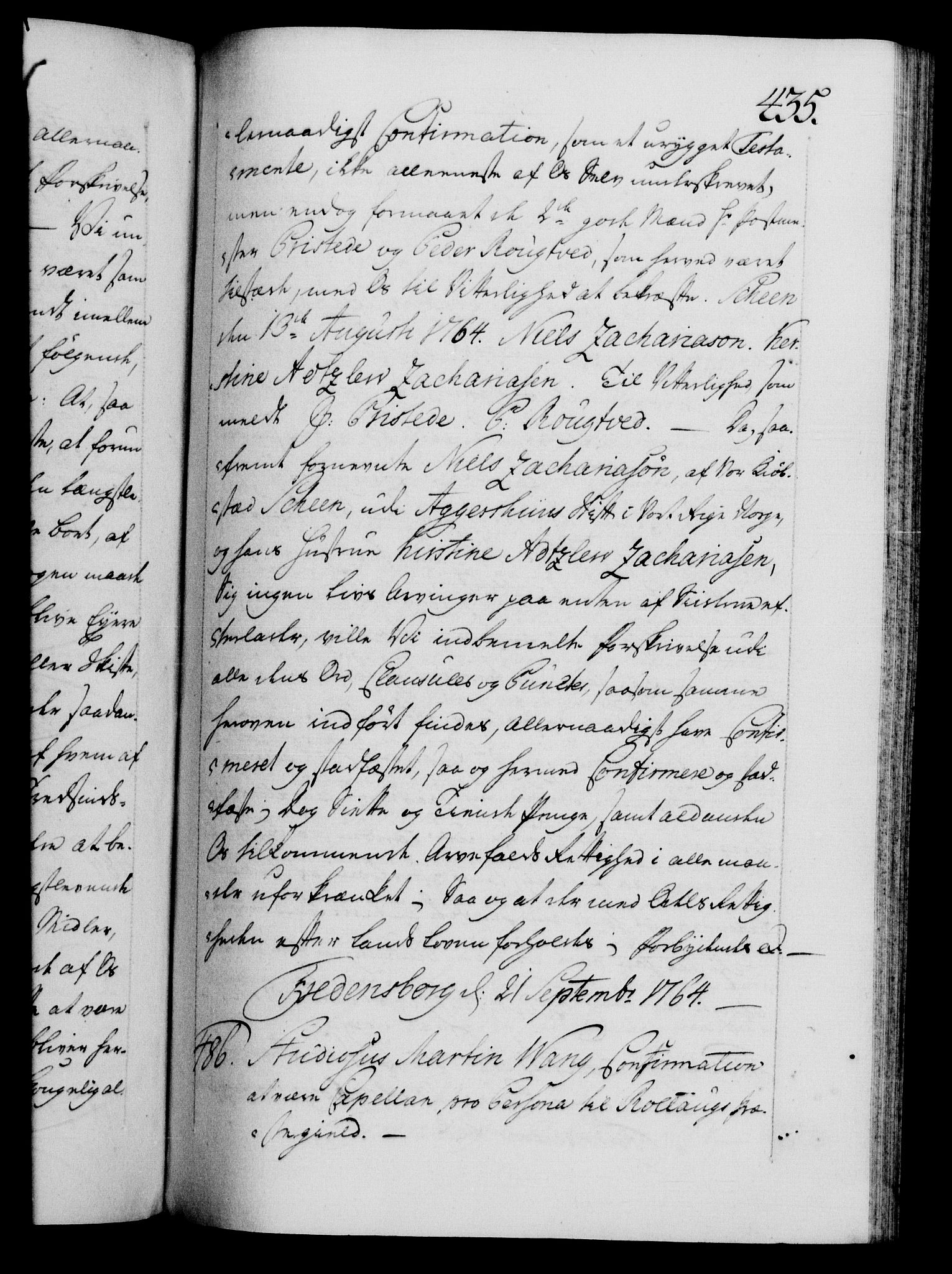 Danske Kanselli 1572-1799, AV/RA-EA-3023/F/Fc/Fca/Fcaa/L0042: Norske registre, 1763-1766, p. 435a