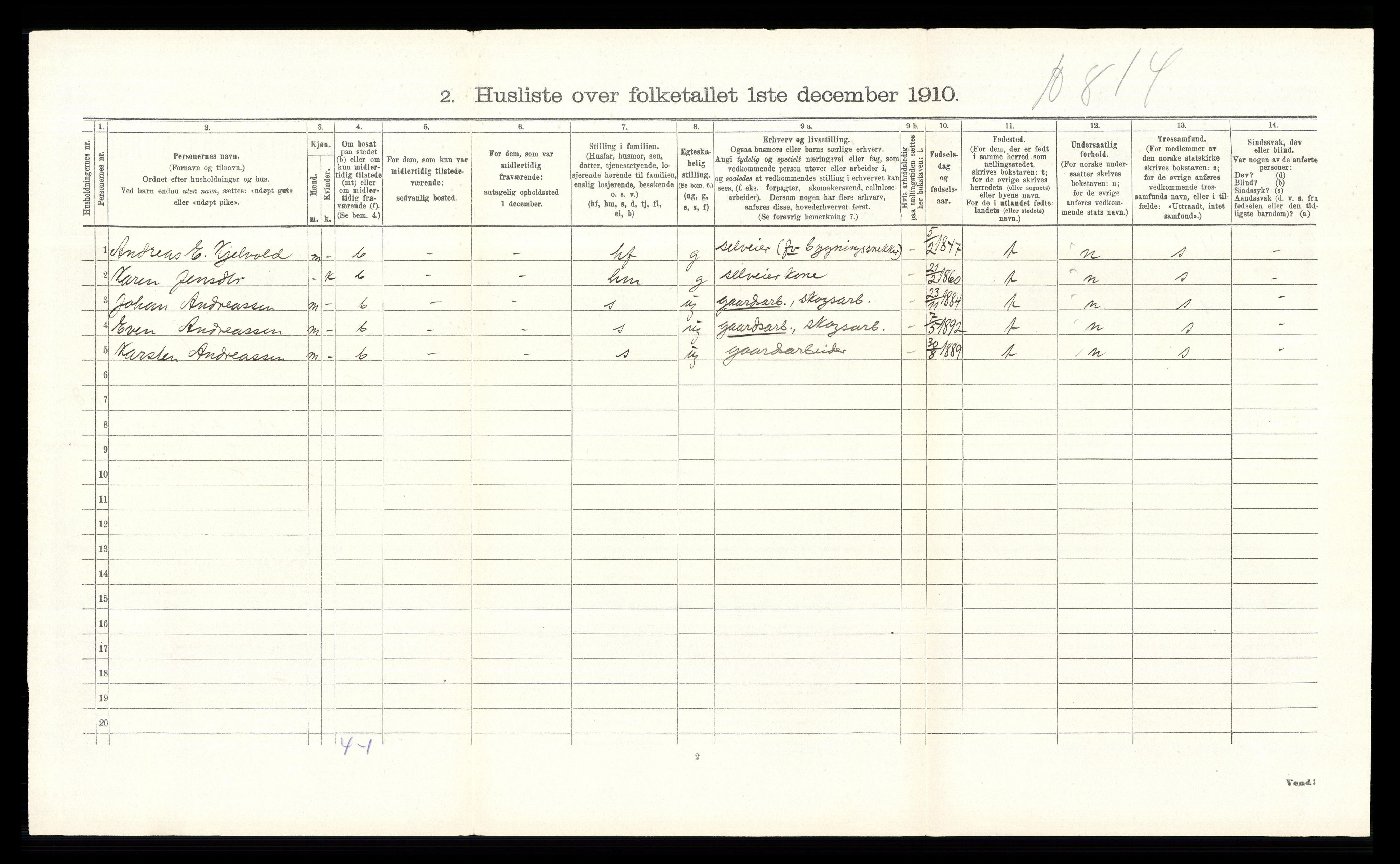 RA, 1910 census for Ringsaker, 1910, p. 3386