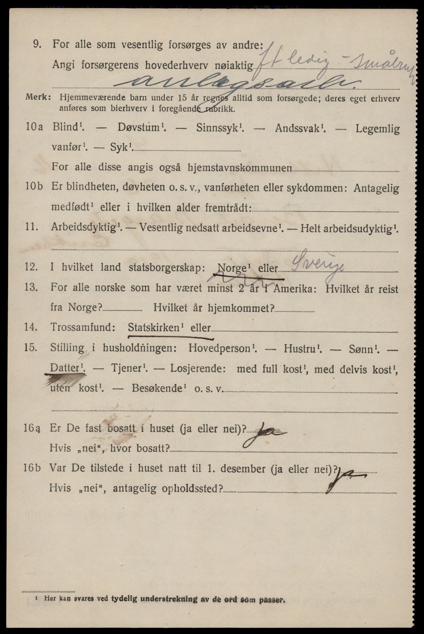 SAST, 1920 census for Hetland, 1920, p. 23554