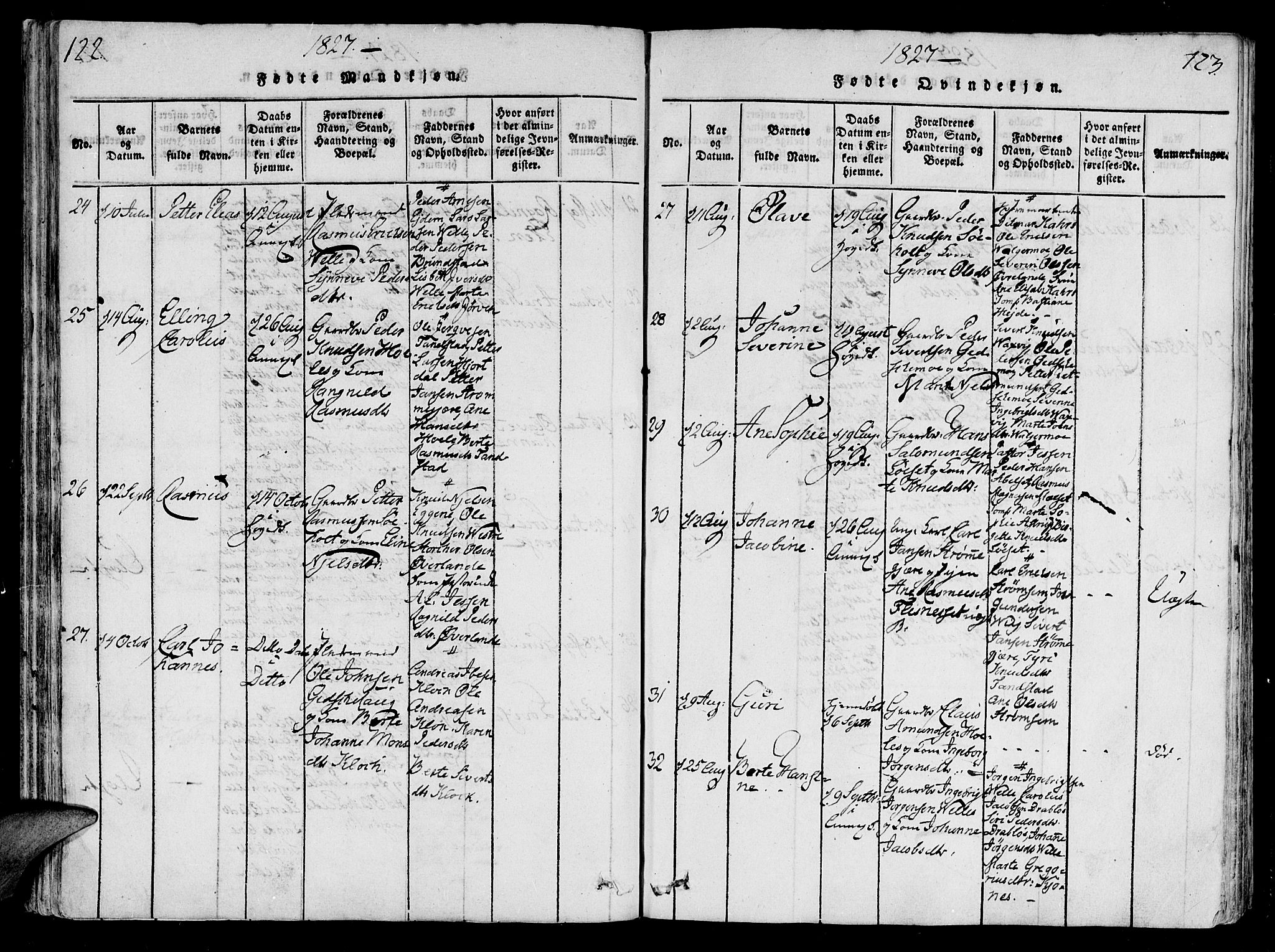 Ministerialprotokoller, klokkerbøker og fødselsregistre - Møre og Romsdal, AV/SAT-A-1454/522/L0310: Parish register (official) no. 522A05, 1816-1832, p. 122-123