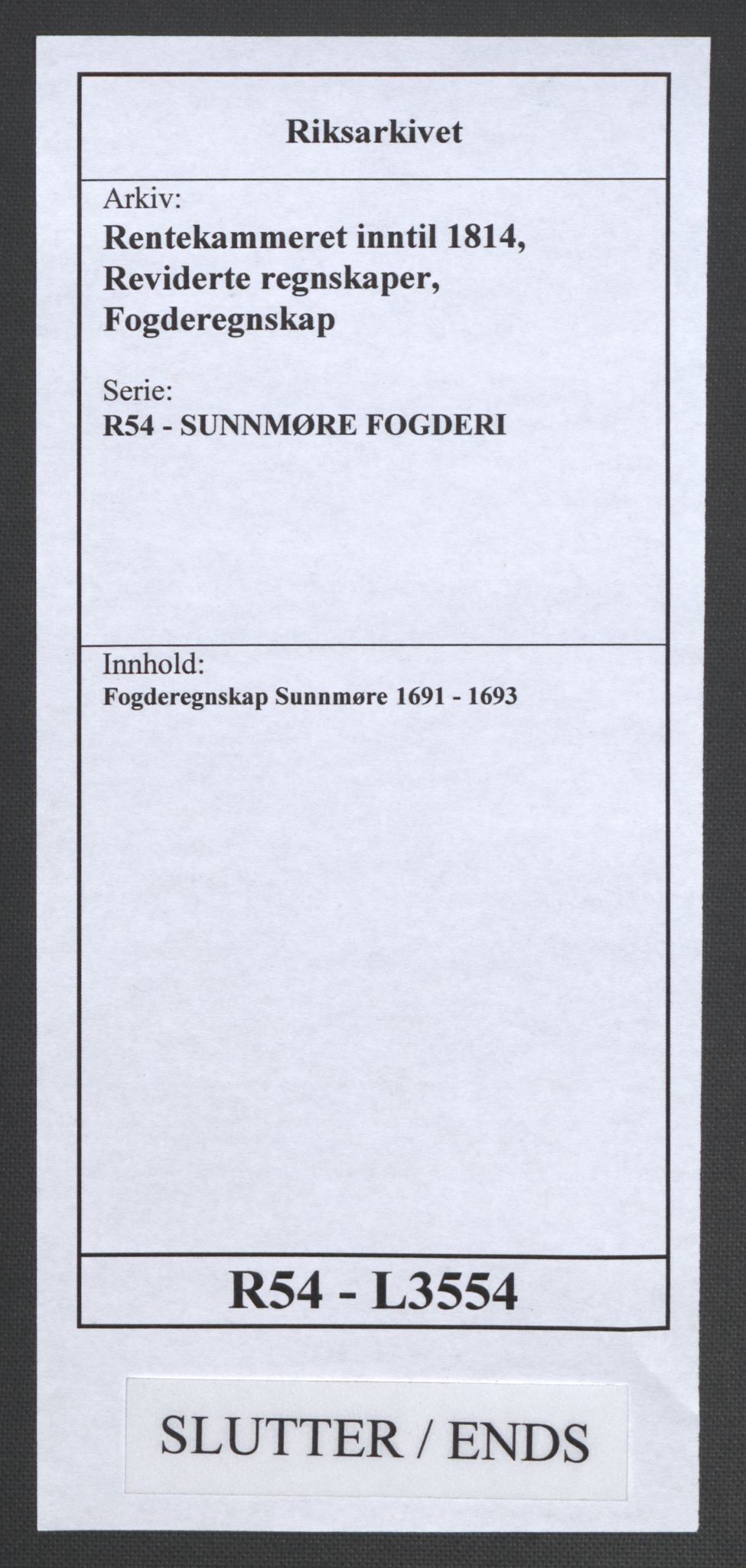 Rentekammeret inntil 1814, Reviderte regnskaper, Fogderegnskap, AV/RA-EA-4092/R54/L3554: Fogderegnskap Sunnmøre, 1691-1693, p. 523