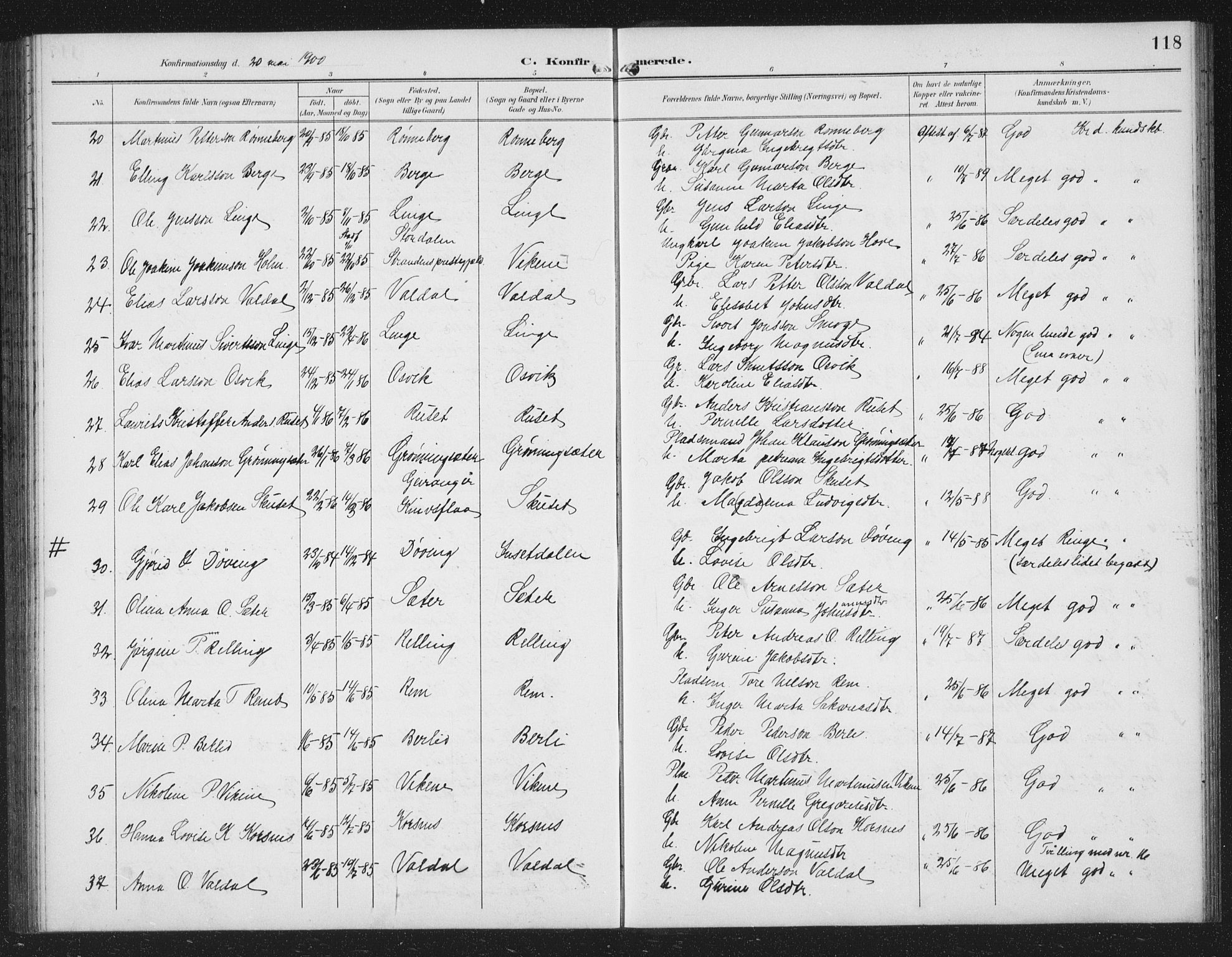 Ministerialprotokoller, klokkerbøker og fødselsregistre - Møre og Romsdal, AV/SAT-A-1454/519/L0264: Parish register (copy) no. 519C05, 1892-1910, p. 118