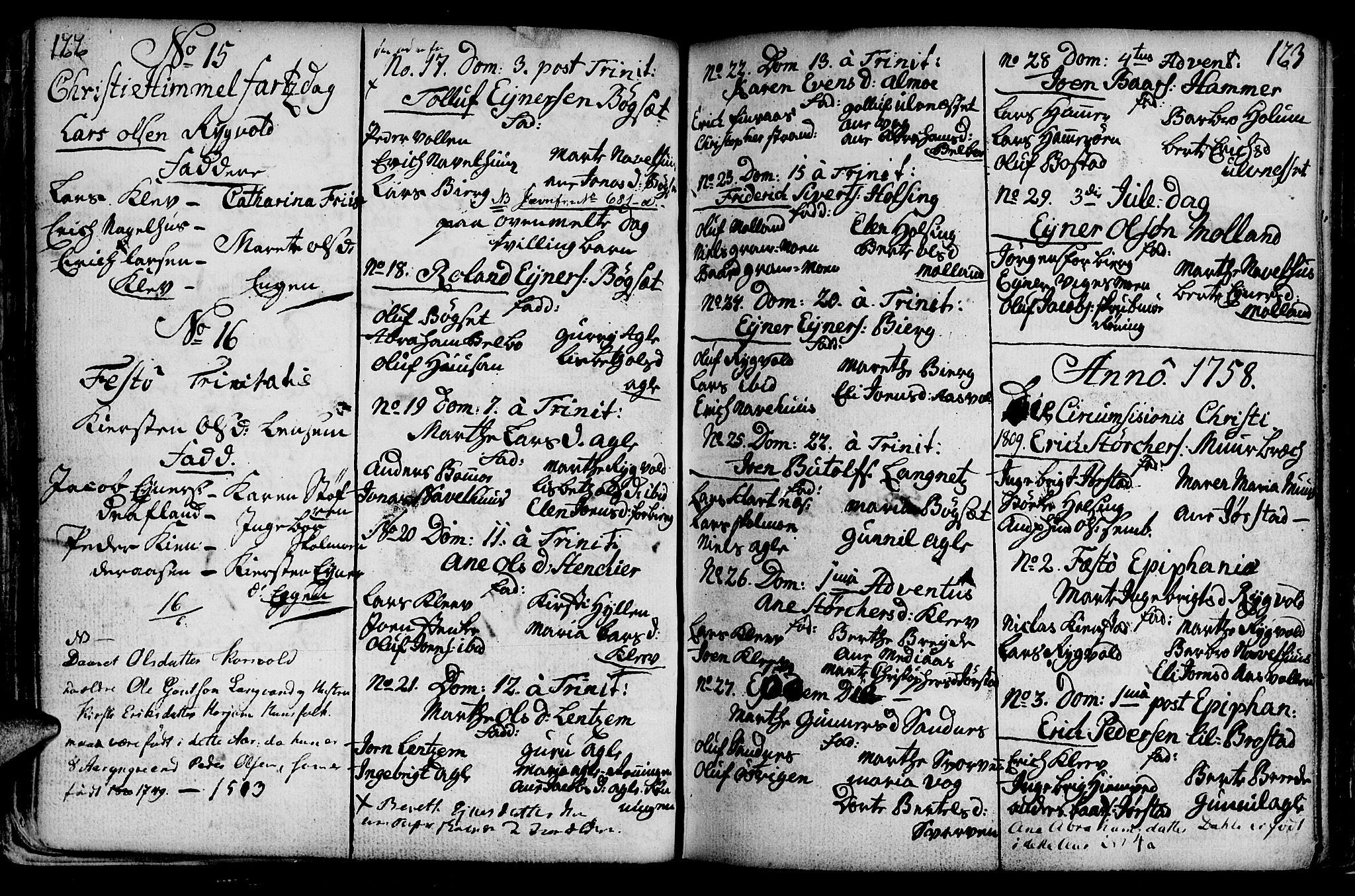 Ministerialprotokoller, klokkerbøker og fødselsregistre - Nord-Trøndelag, AV/SAT-A-1458/749/L0467: Parish register (official) no. 749A01, 1733-1787, p. 122-123