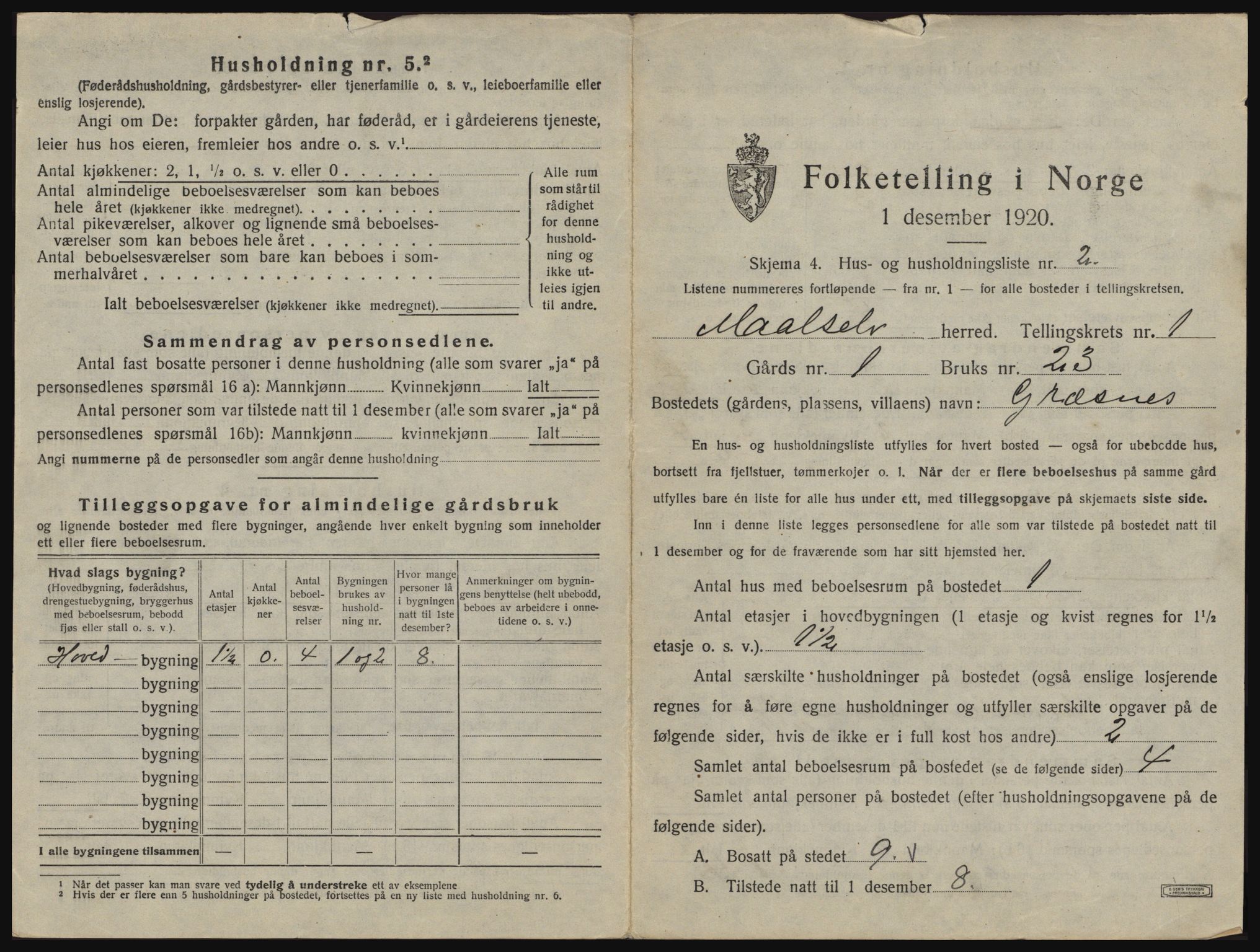 SATØ, 1920 census for Målselv, 1920, p. 75