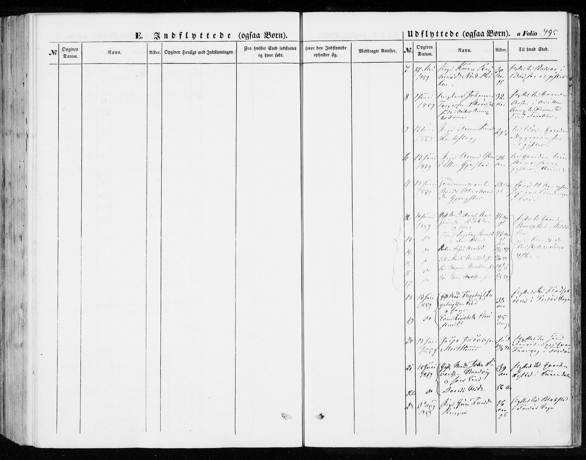 Ministerialprotokoller, klokkerbøker og fødselsregistre - Møre og Romsdal, SAT/A-1454/592/L1026: Parish register (official) no. 592A04, 1849-1867, p. 495