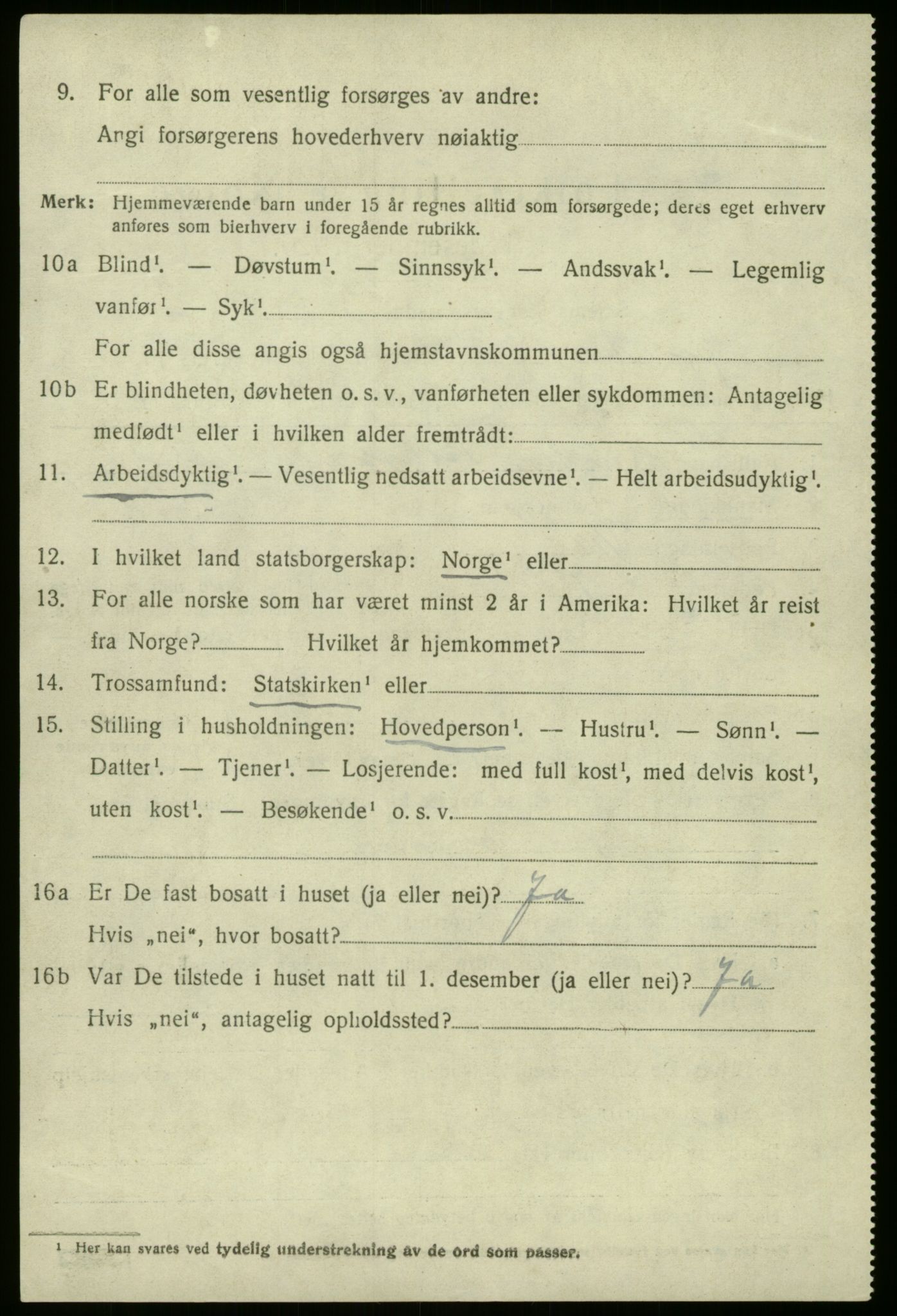 SAB, 1920 census for Jølster, 1920, p. 2927