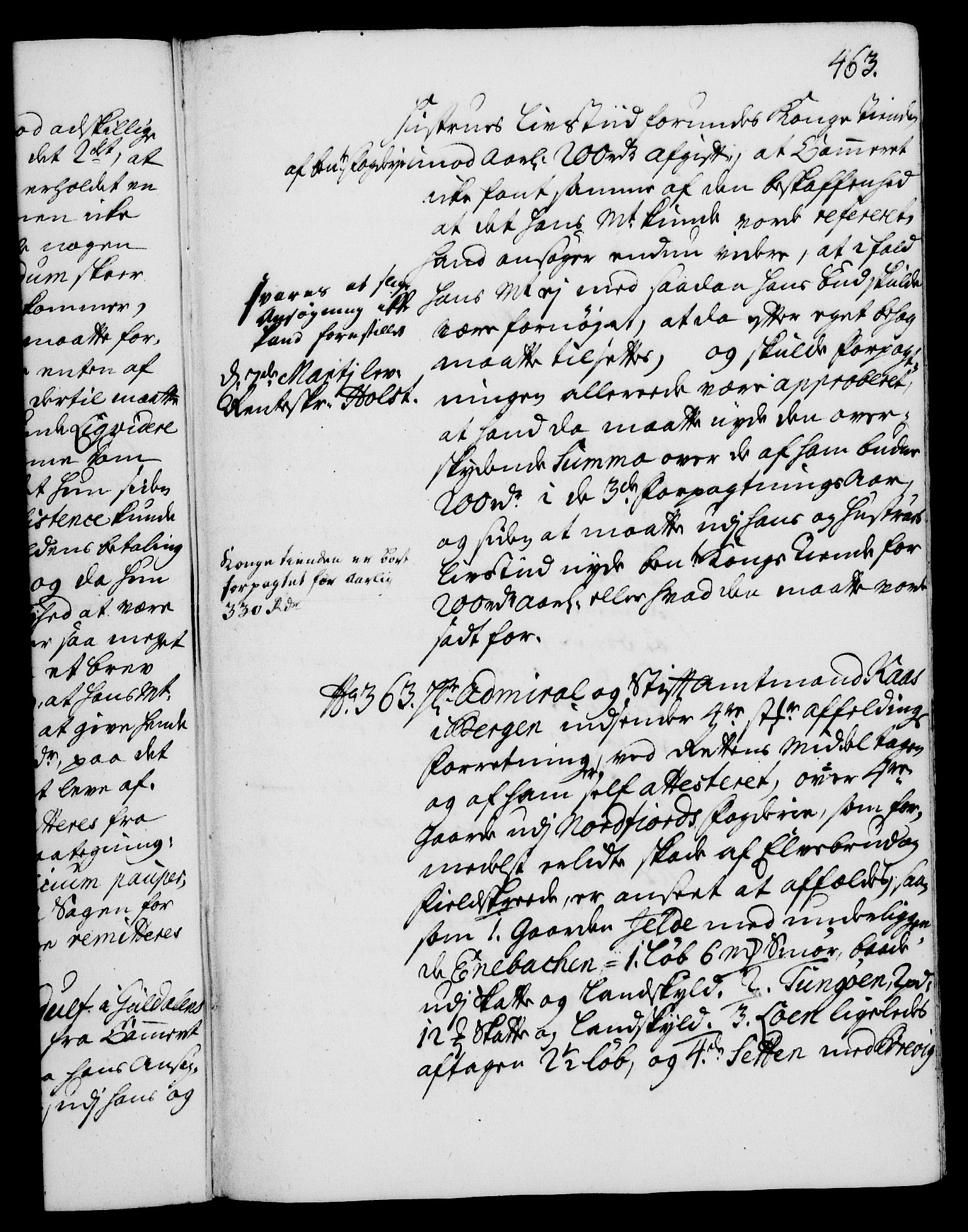 Rentekammeret, Kammerkanselliet, AV/RA-EA-3111/G/Gh/Gha/L0016: Norsk ekstraktmemorialprotokoll (merket RK 53.61), 1734-1735, p. 463