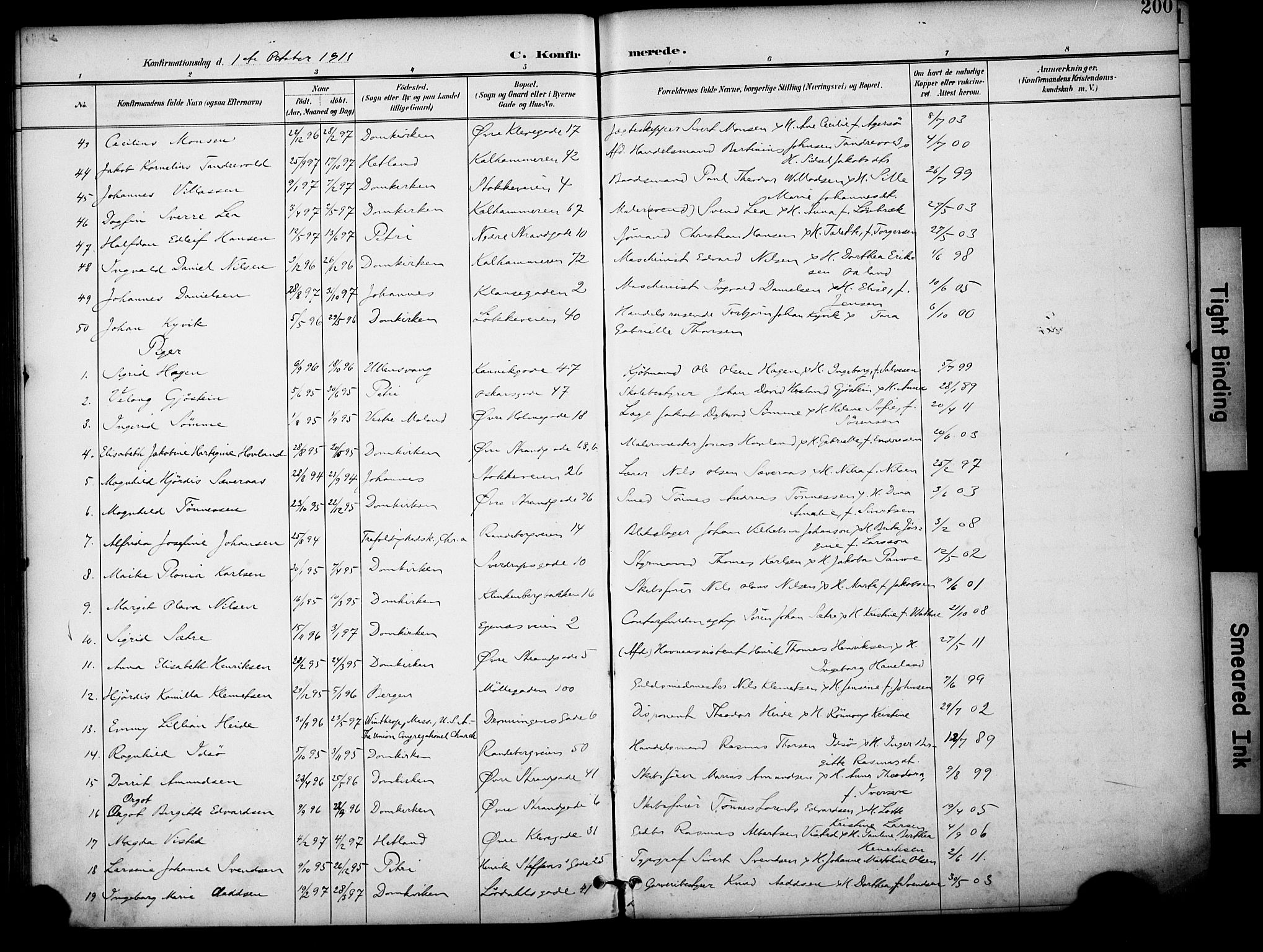 Domkirken sokneprestkontor, AV/SAST-A-101812/001/30/30BA/L0031: Parish register (official) no. A 30, 1896-1916, p. 200