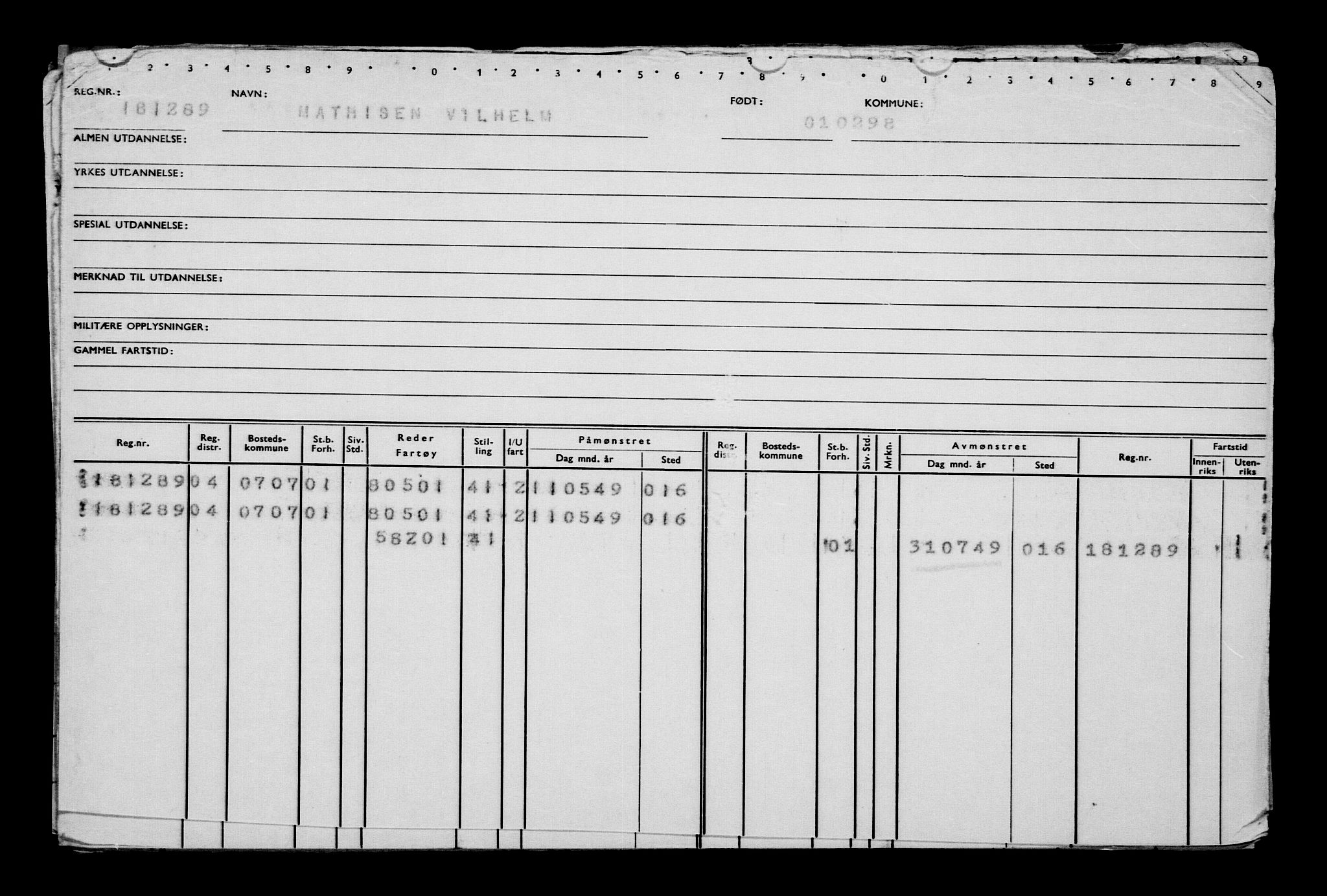 Direktoratet for sjømenn, AV/RA-S-3545/G/Gb/L0027: Hovedkort, 1898, p. 243