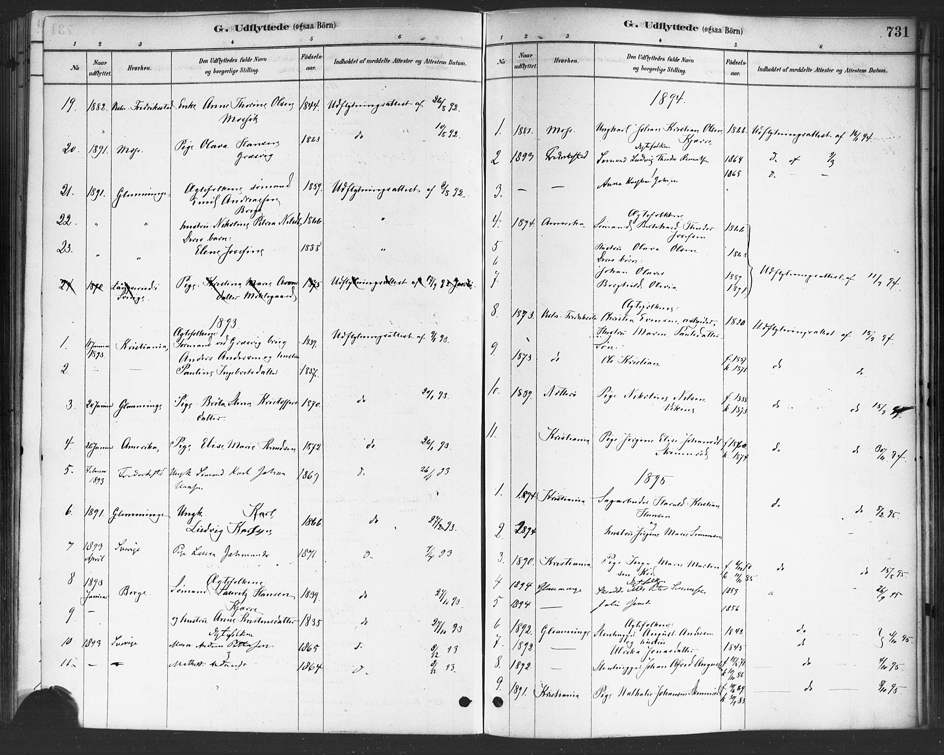 Onsøy prestekontor Kirkebøker, SAO/A-10914/F/Fa/L0006: Parish register (official) no. I 6, 1878-1898, p. 731