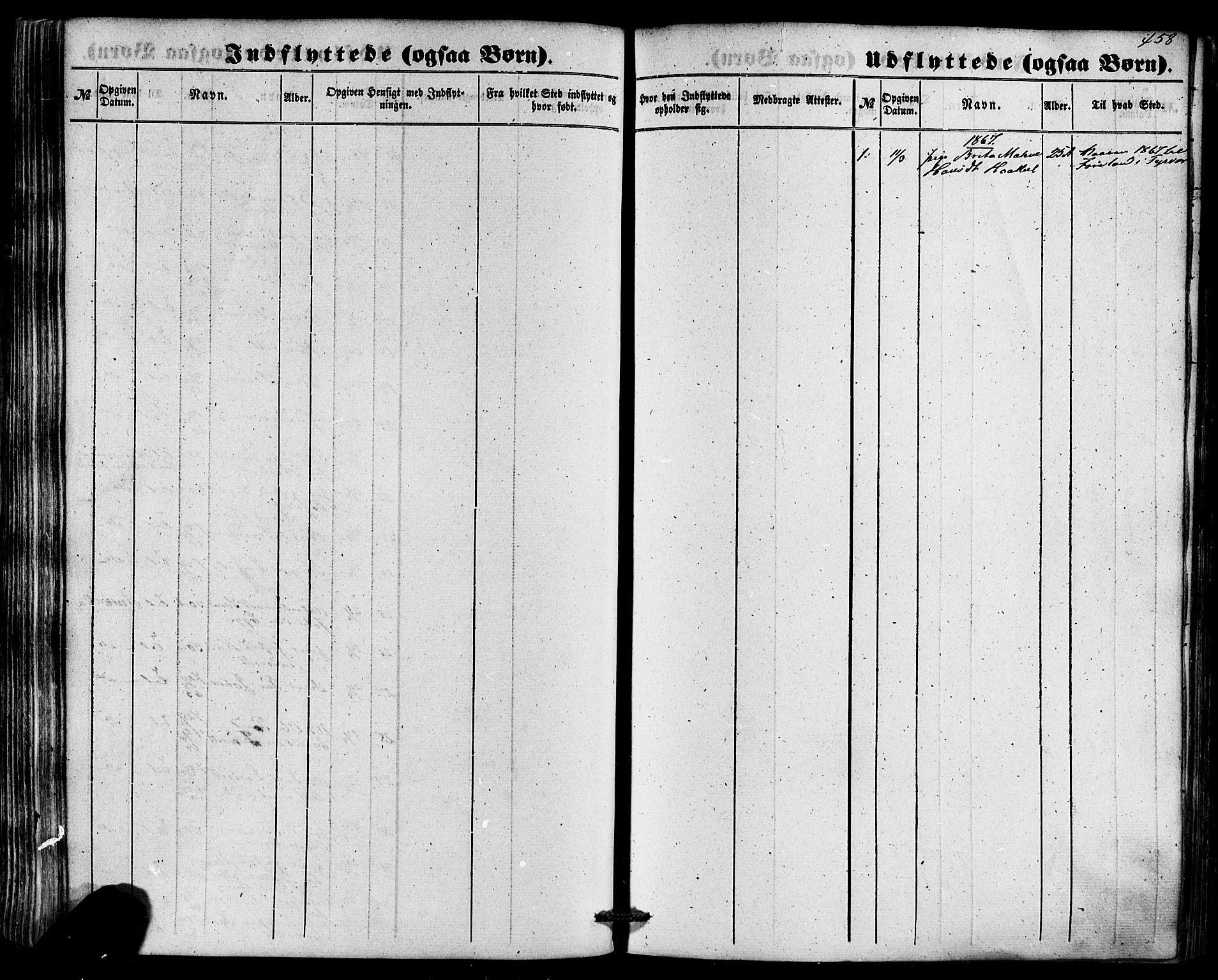 Skjold sokneprestkontor, AV/SAST-A-101847/H/Ha/Haa/L0008: Parish register (official) no. A 8, 1856-1882, p. 458