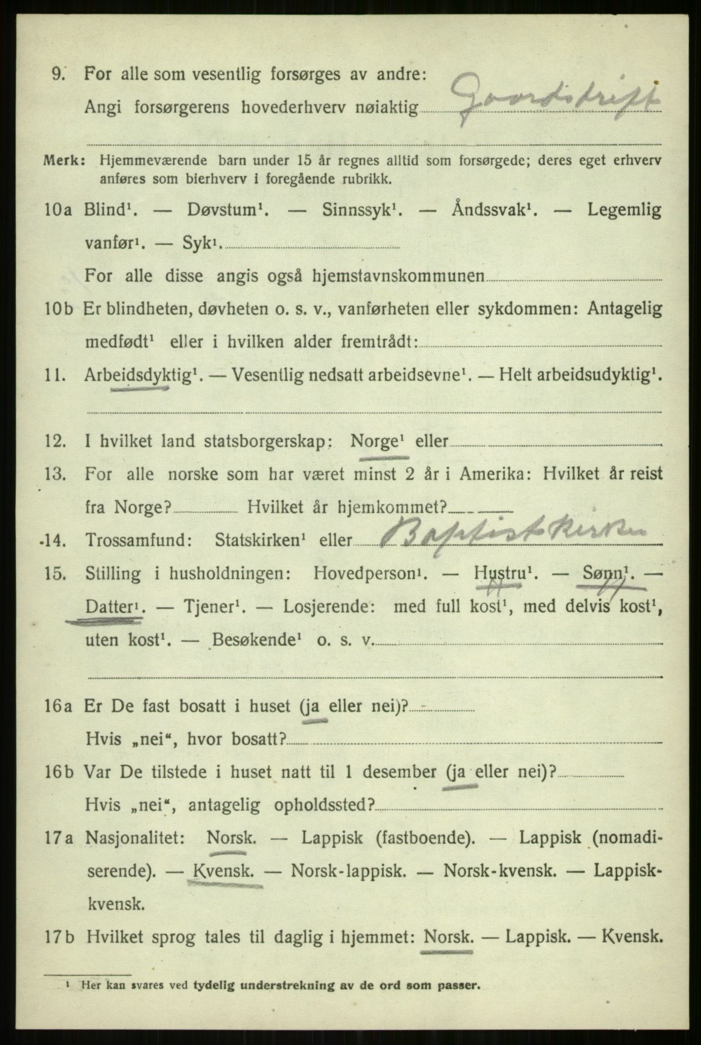 SATØ, 1920 census for Balsfjord, 1920, p. 7214