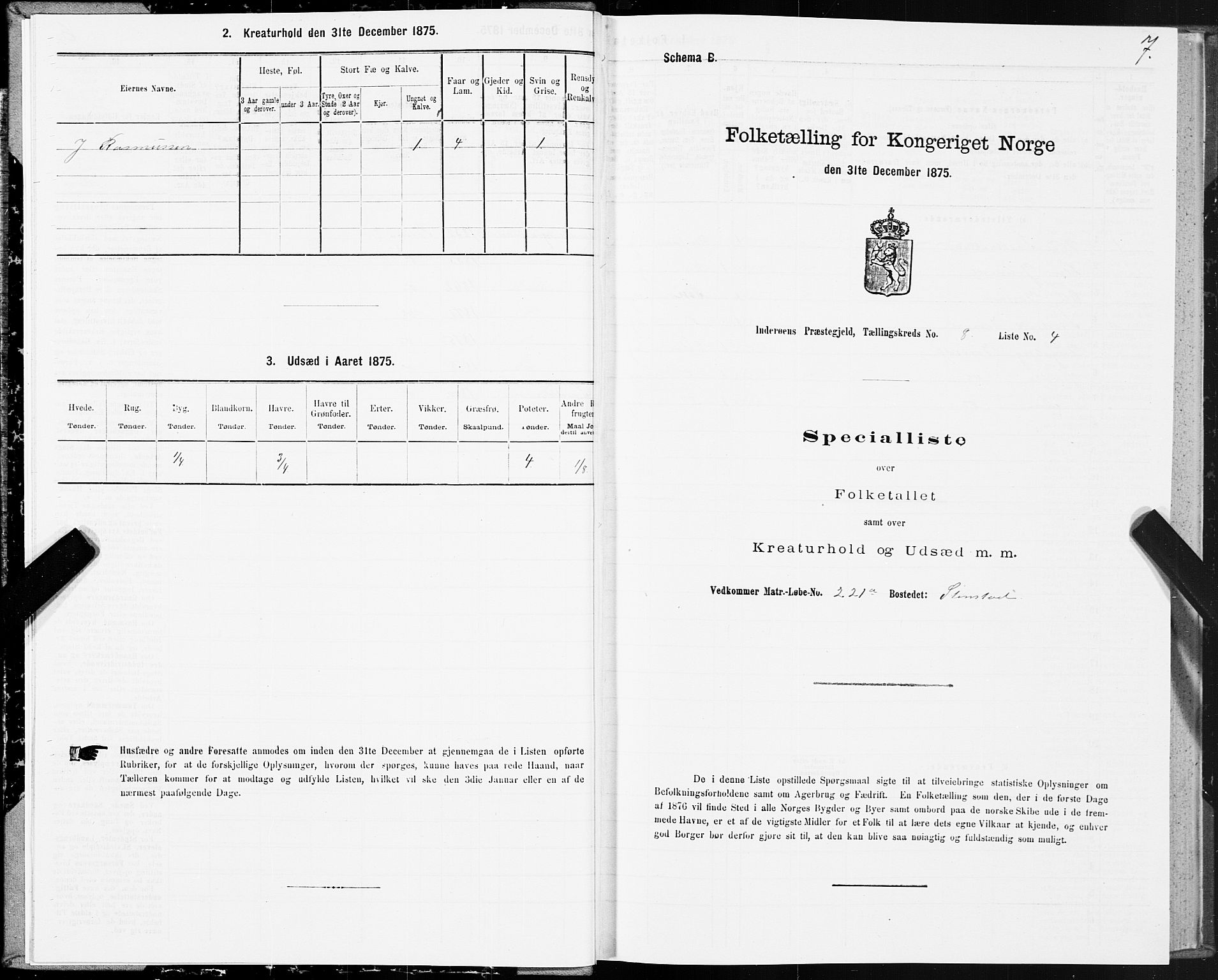 SAT, 1875 census for 1729P Inderøy, 1875, p. 5007