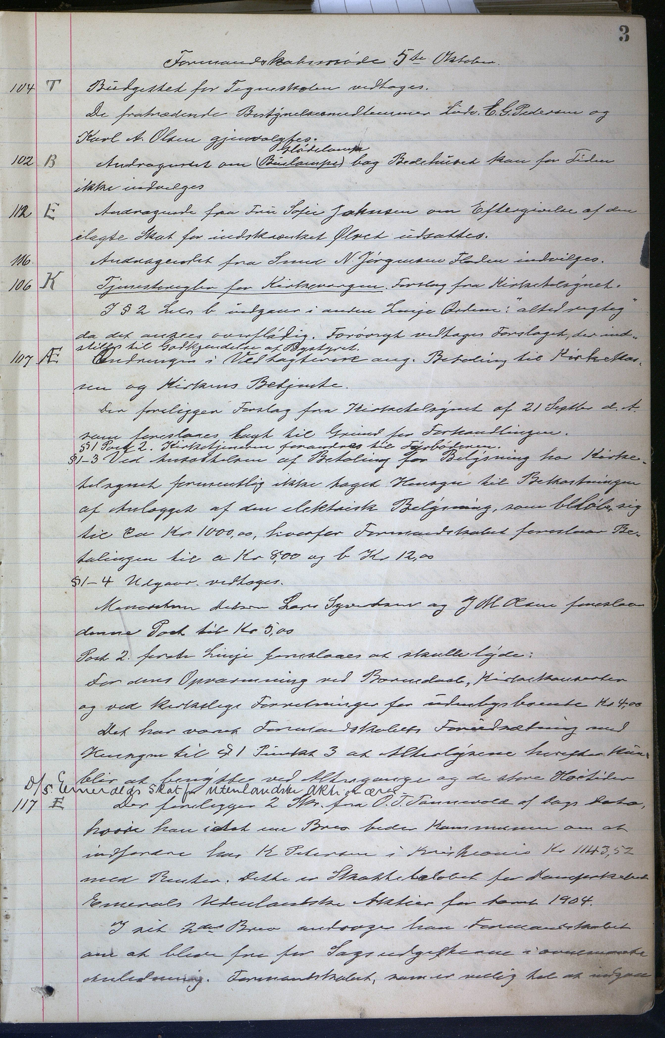 Grimstad kommune frem til 1971, AAKS/KA0904-PK/01/L0012: Møtebok, 1904-1911, p. 3