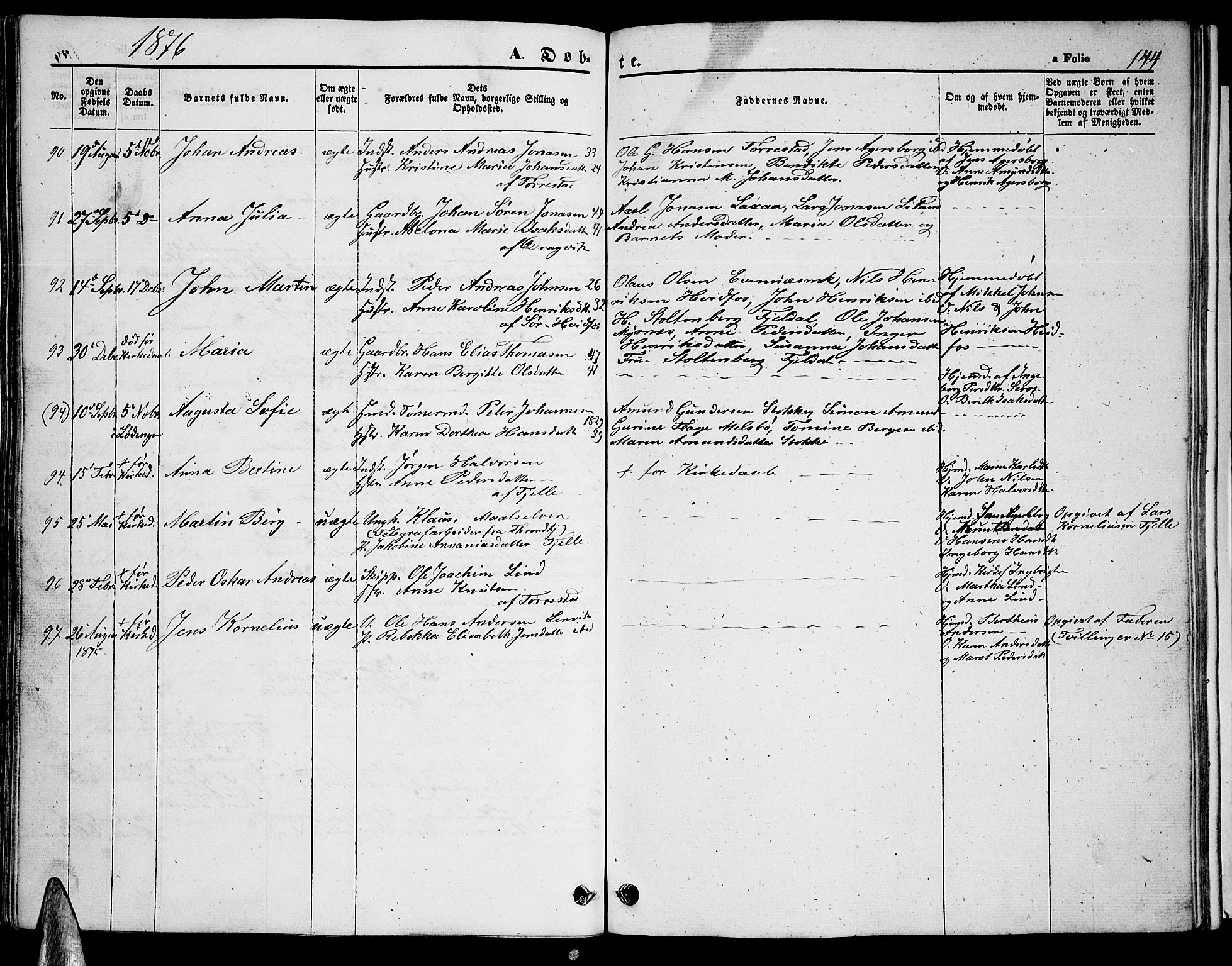 Ministerialprotokoller, klokkerbøker og fødselsregistre - Nordland, AV/SAT-A-1459/863/L0912: Parish register (copy) no. 863C02, 1858-1876, p. 144
