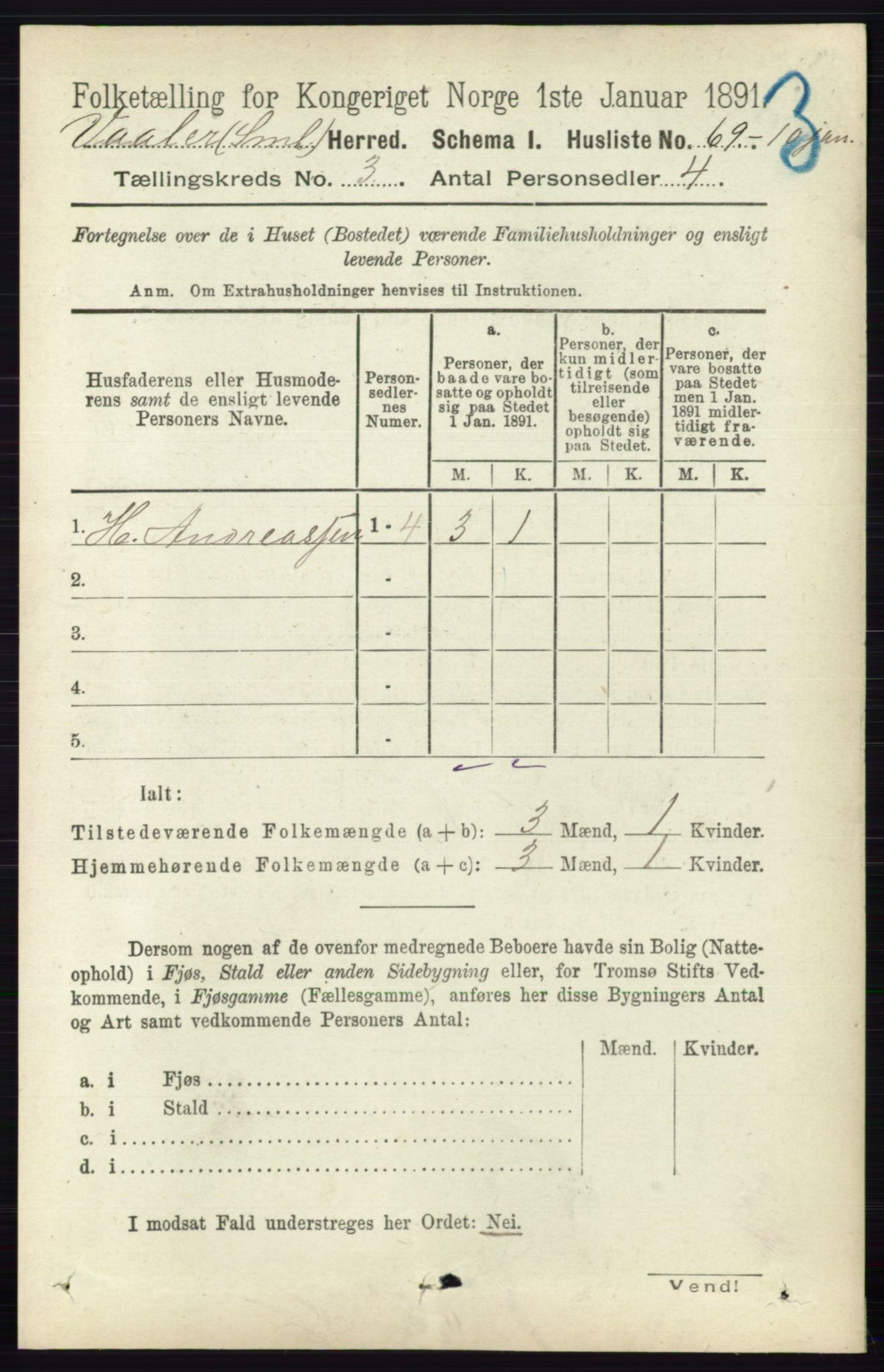 RA, 1891 census for 0137 Våler, 1891, p. 1108