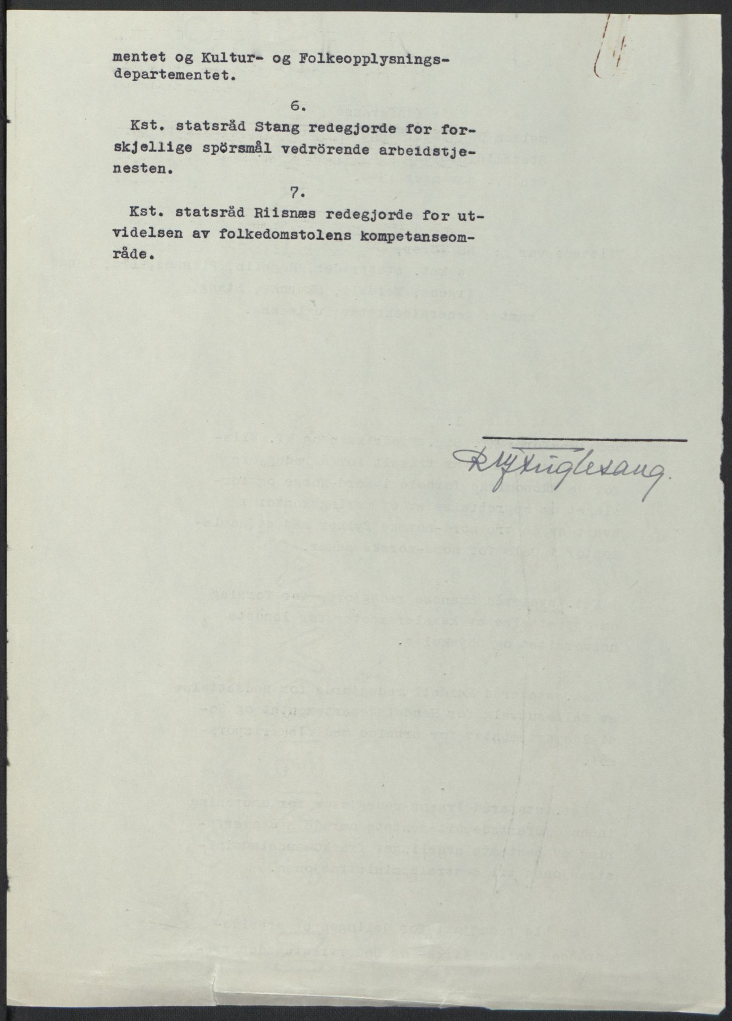 NS-administrasjonen 1940-1945 (Statsrådsekretariatet, de kommisariske statsråder mm), AV/RA-S-4279/D/Db/L0074: De kommisariske statsråder, 1940-1942