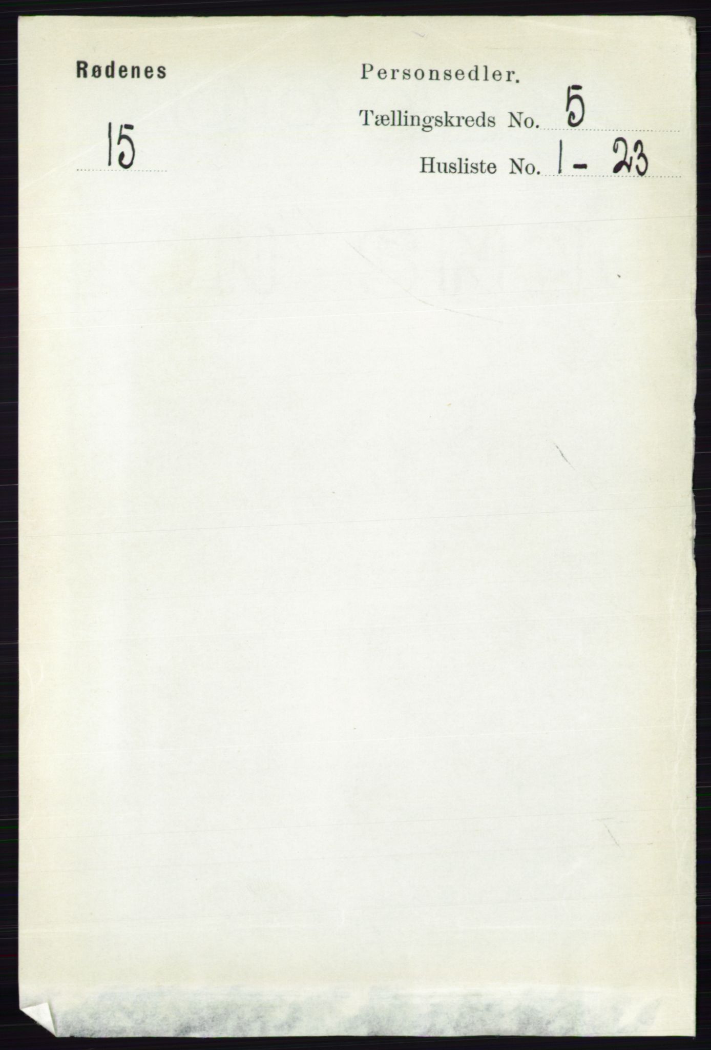 RA, 1891 census for 0120 Rødenes, 1891, p. 2095