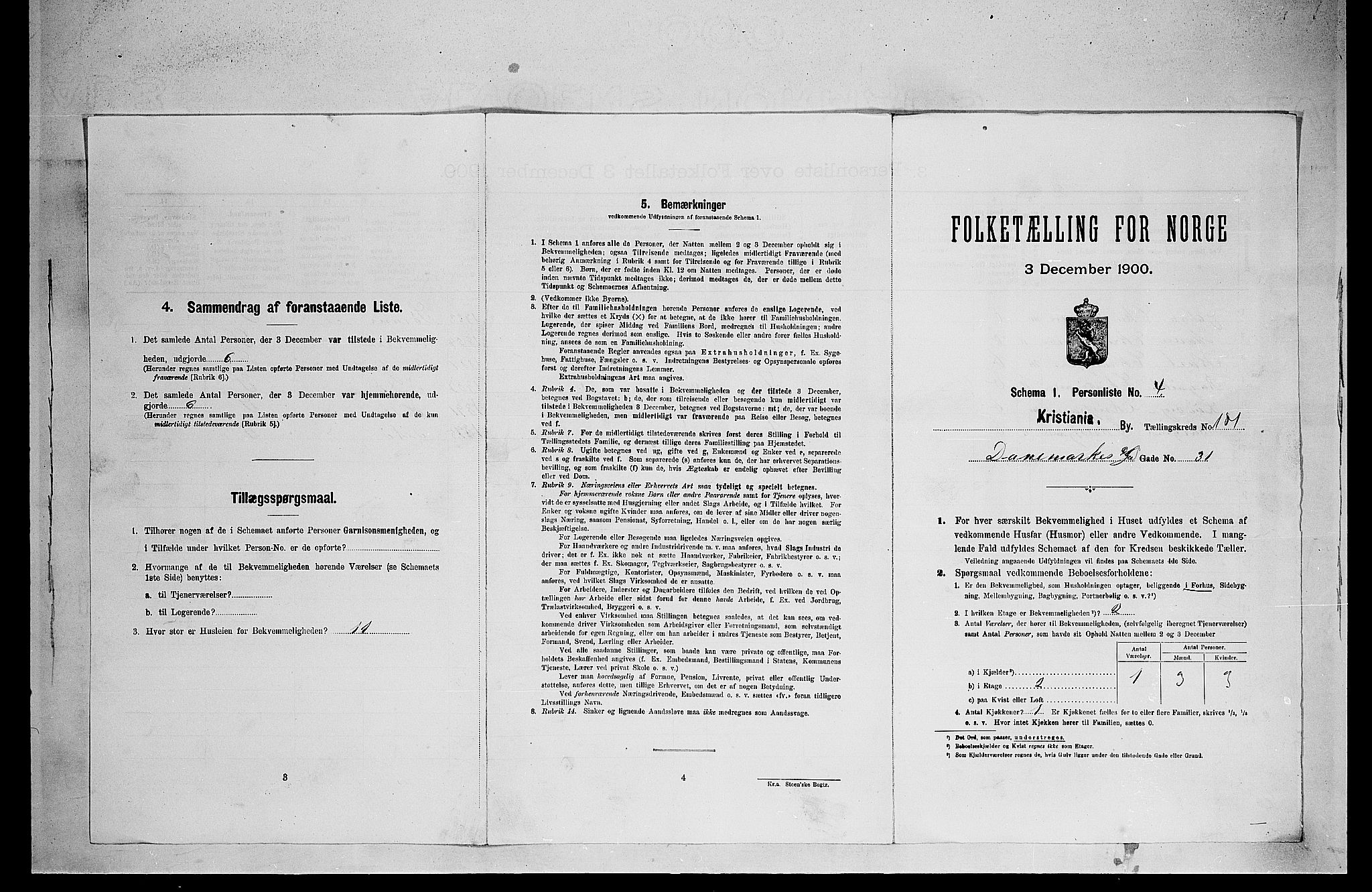 SAO, 1900 census for Kristiania, 1900, p. 15184