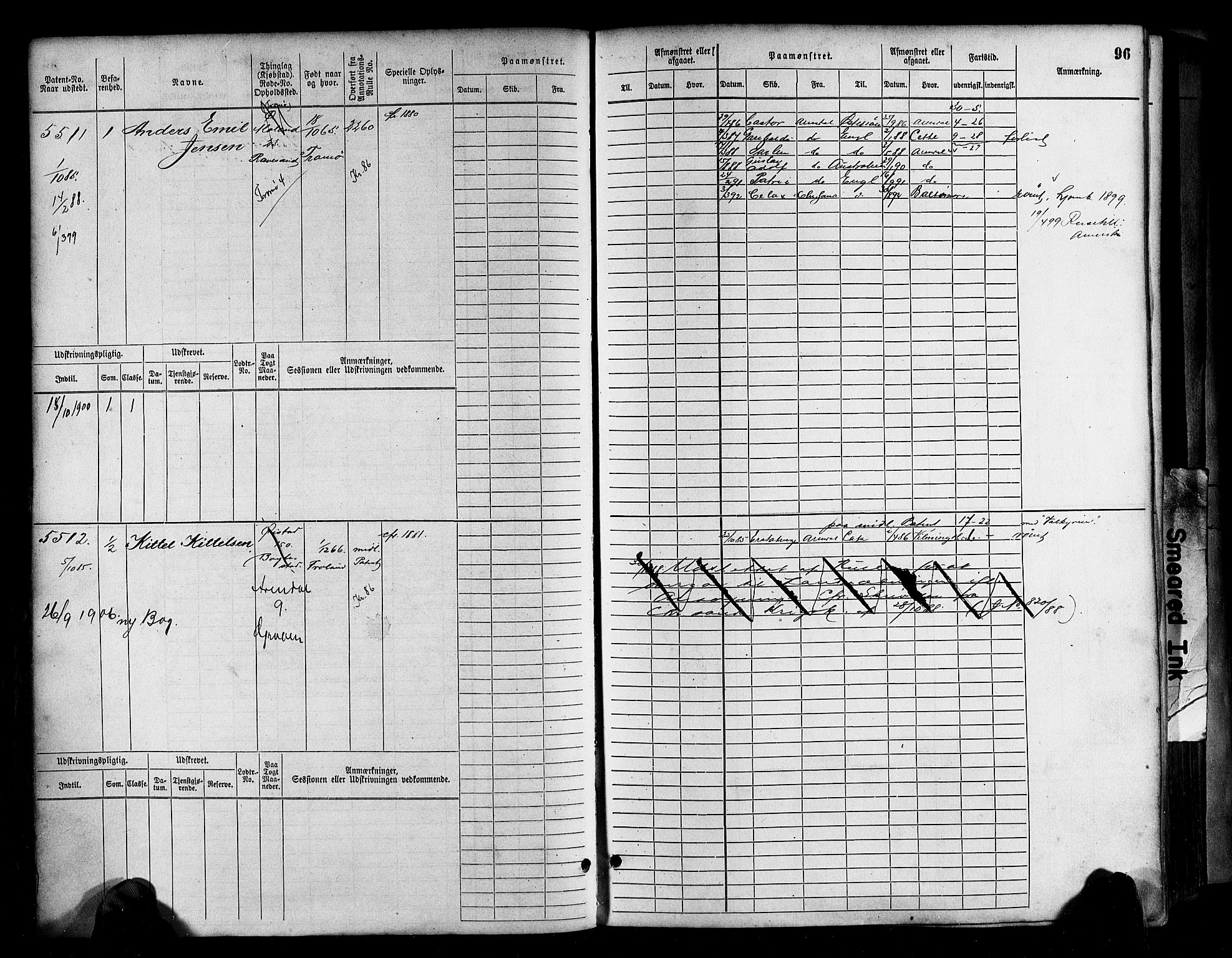 Arendal mønstringskrets, AV/SAK-2031-0012/F/Fb/L0017: Hovedrulle A nr 5323-6076, S-15, 1884-1892, p. 97