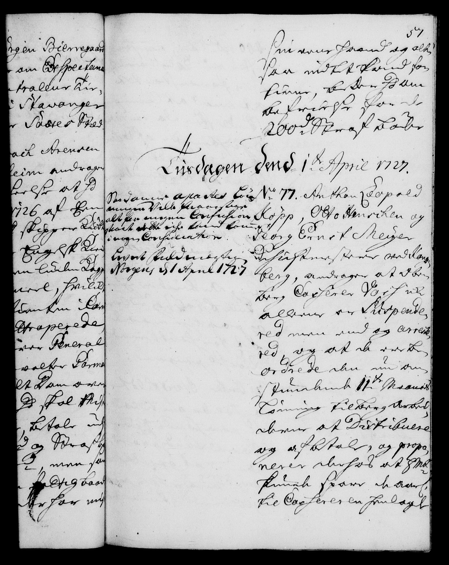 Rentekammeret, Kammerkanselliet, RA/EA-3111/G/Gh/Gha/L0009: Norsk ekstraktmemorialprotokoll (merket RK 53.54), 1726-1728, p. 57
